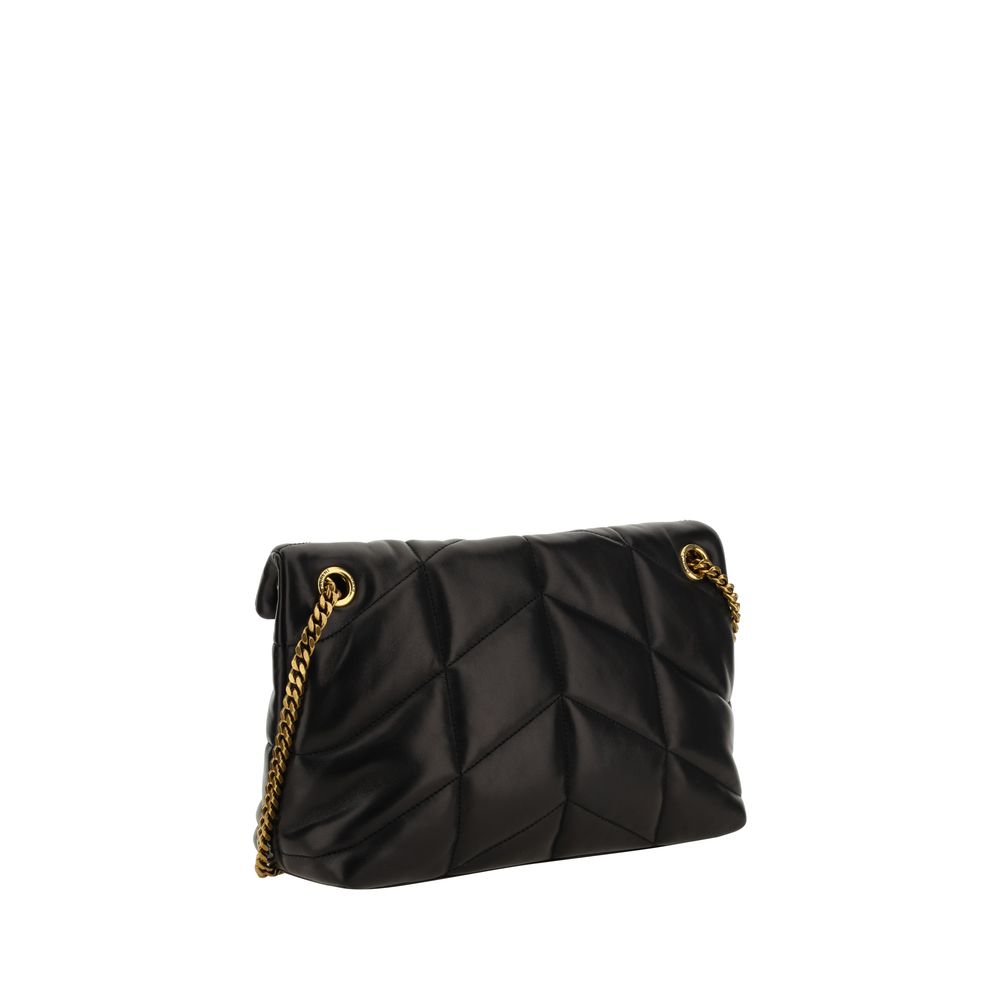 Saint Laurent Schwarze Lammleder-Schultertasche