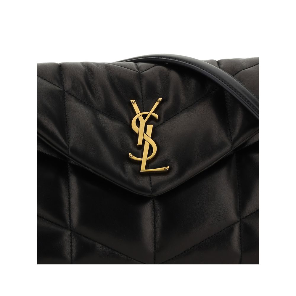 Saint Laurent Schwarze Lammleder-Schultertasche