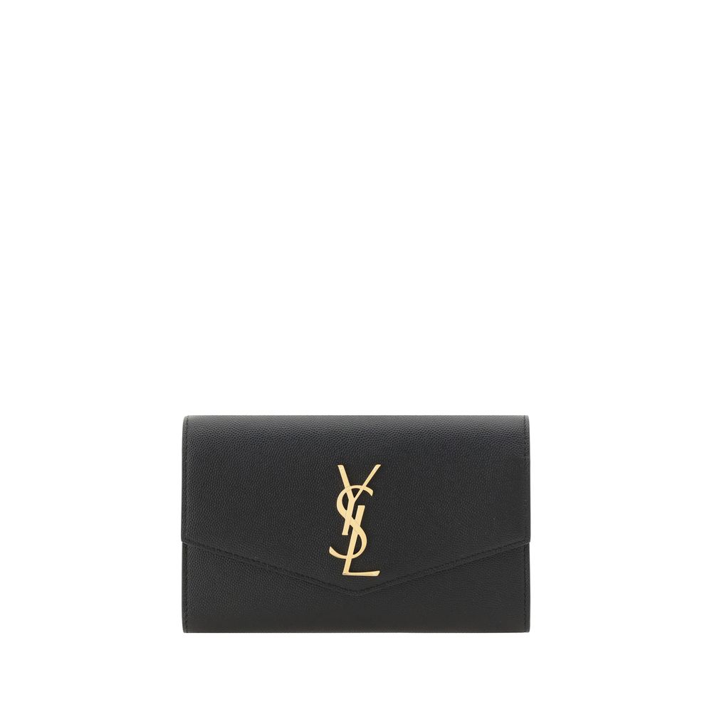 Saint Laurent Schwarze Bos Taurus Kalbsleder Clutch
