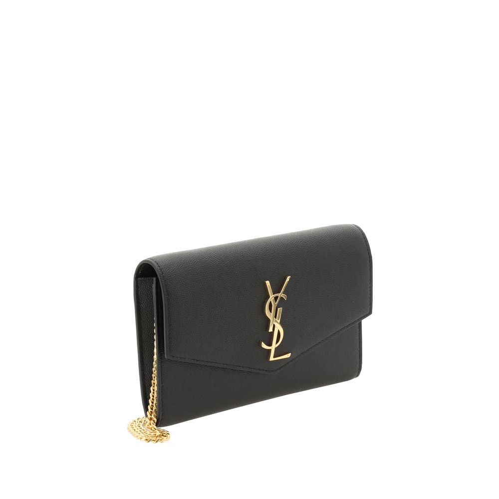 Saint Laurent Schwarze Bos Taurus Kalbsleder Clutch