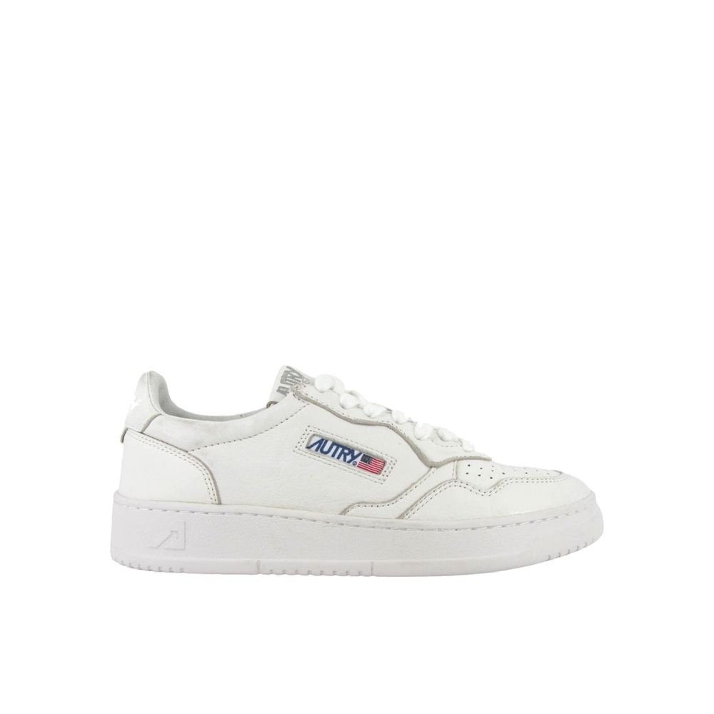 Autry Weiße Low-Top-Sneaker aus Leder