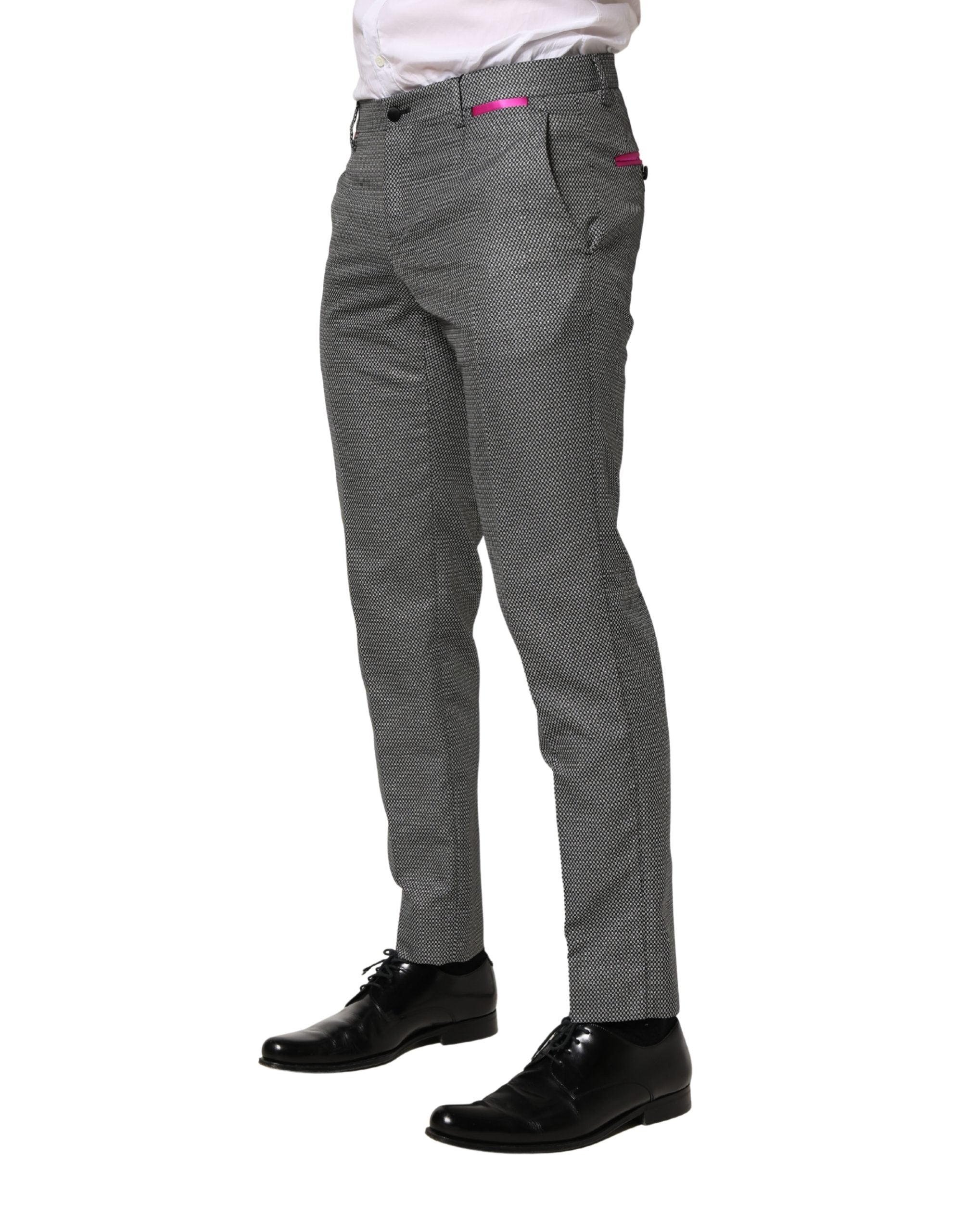 Dolce & Gabbana Graue Skinny Anzughose aus Viskose für Herren