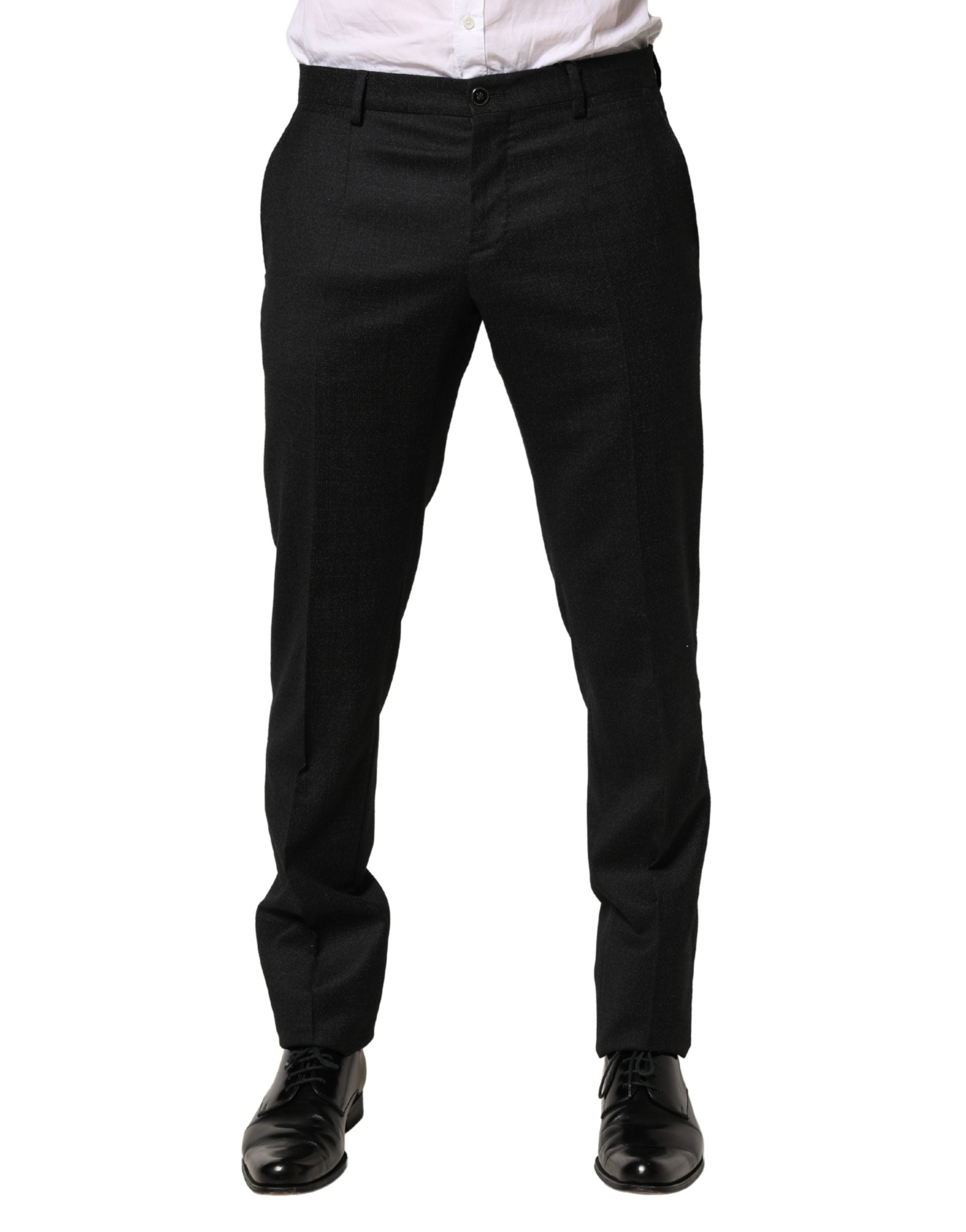 Dolce & Gabbana Schwarze Skinny Woll-Anzughose für Herren