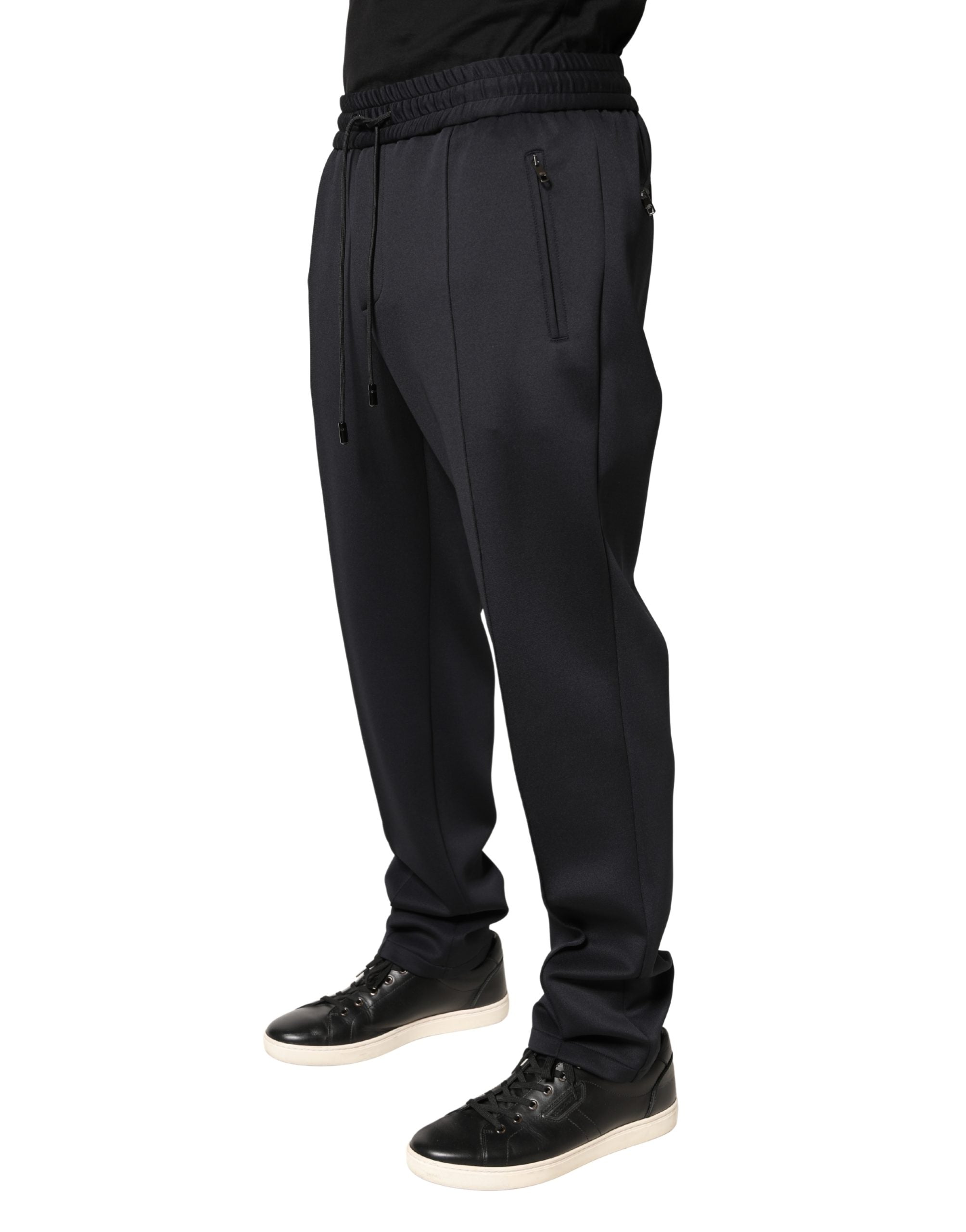 Dolce & Gabbana Schwarze Skinny Jogger-Hose aus Polyester