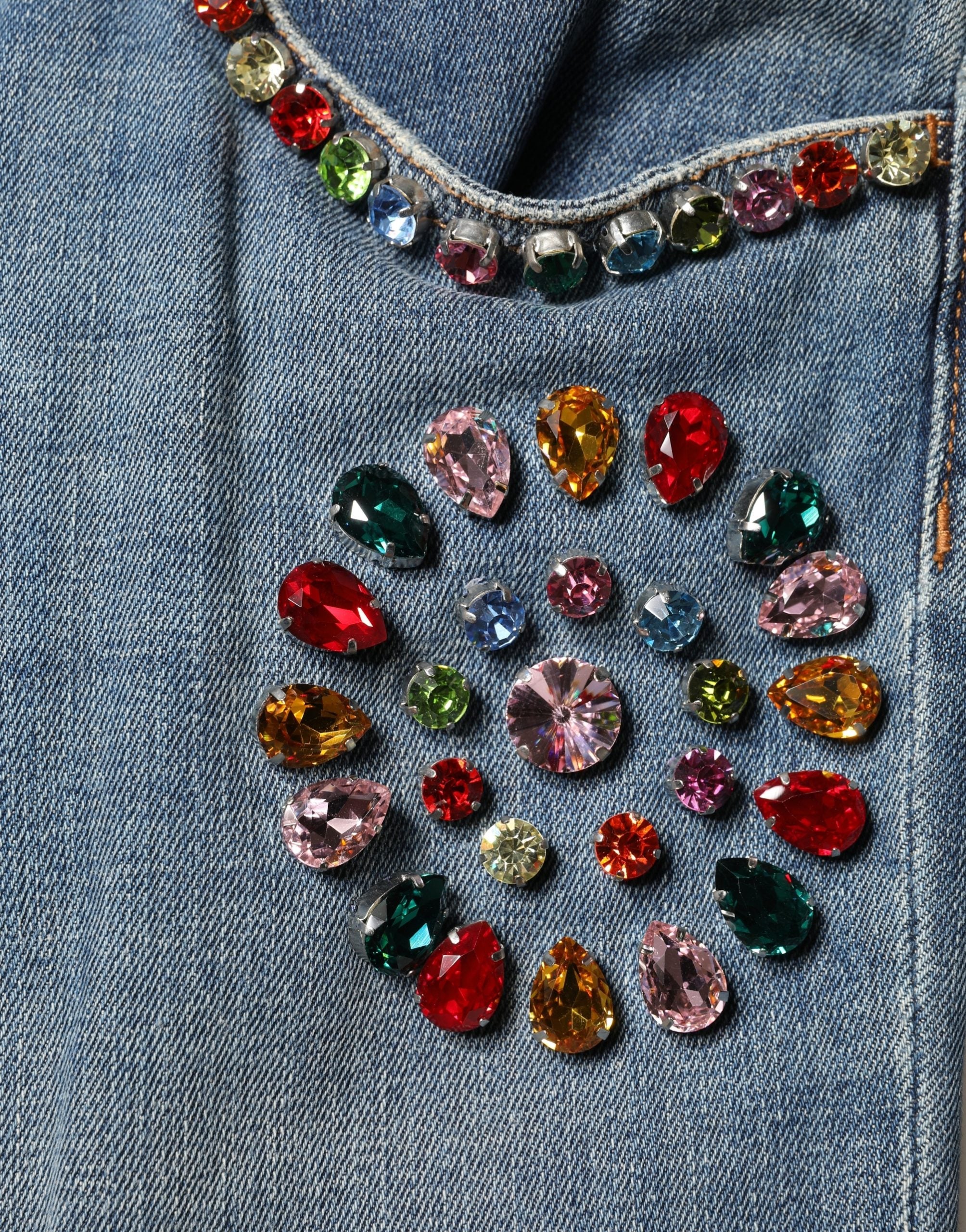 Dolce & Gabbana Blaue Jeans aus Baumwolle mit Besatz, lockerer Schnitt, Herren