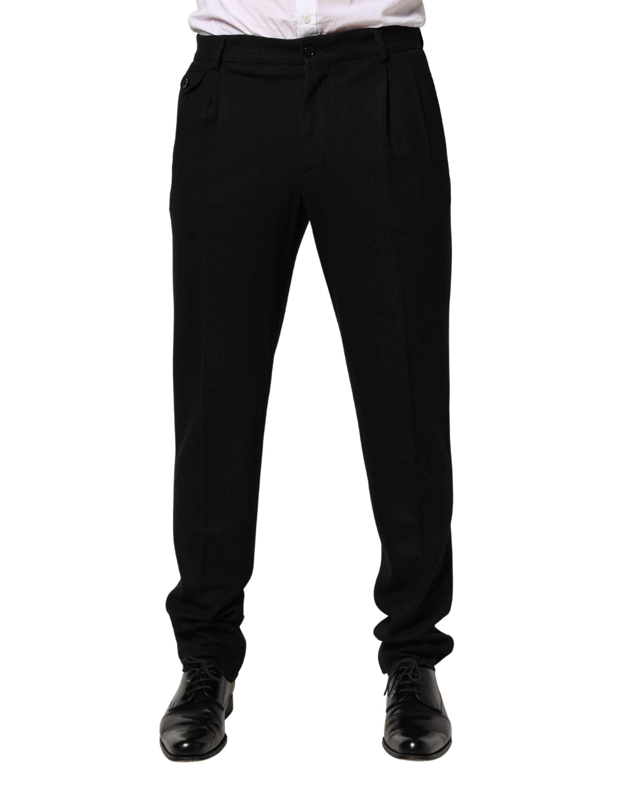 Dolce & Gabbana Schwarze Skinny Woll-Anzughose für Herren
