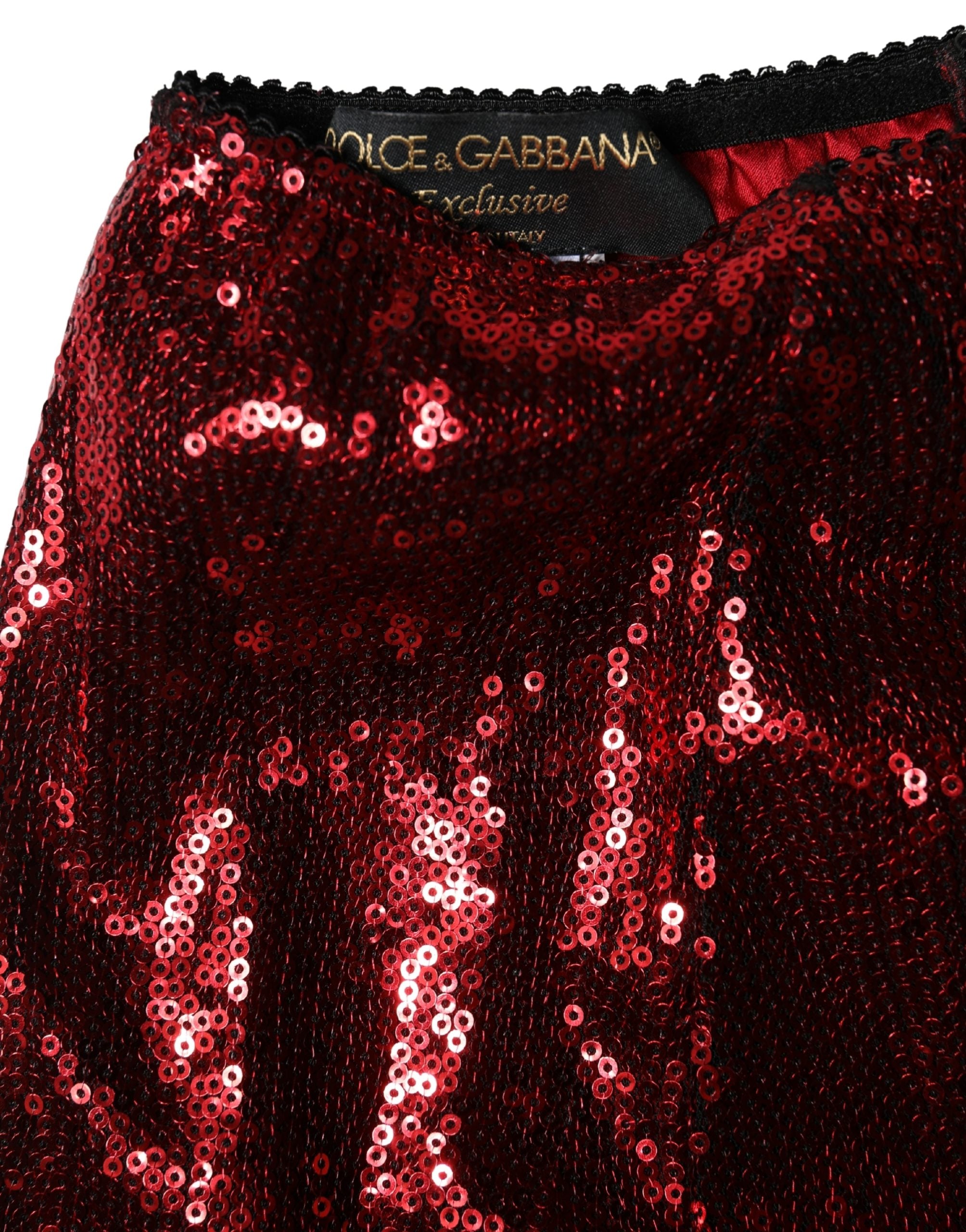 Dolce & Gabbana Roter Taillengürtel mit Paillettenbesatz