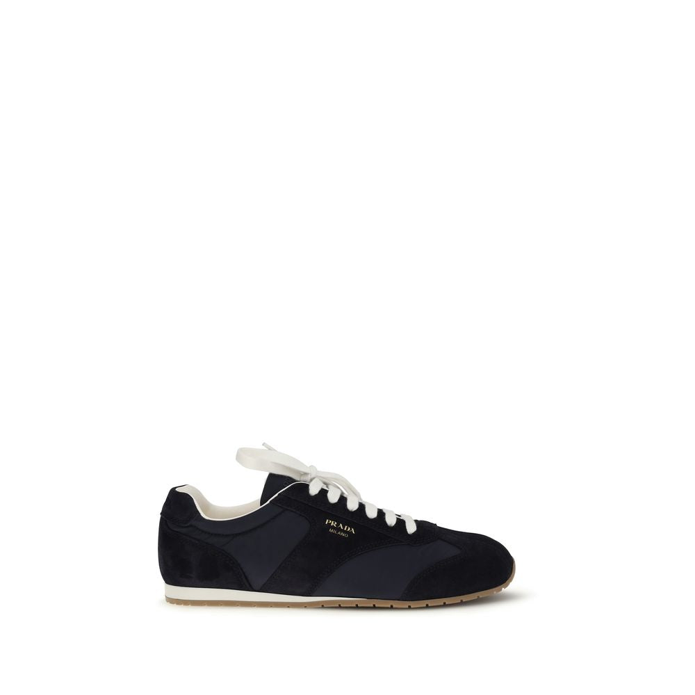 Prada Blaue Kalbsleder Bos Taurus Sportschuhe