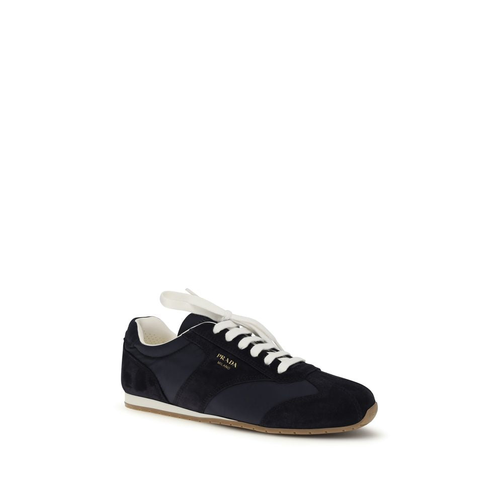 Prada Blaue Kalbsleder Bos Taurus Sportschuhe