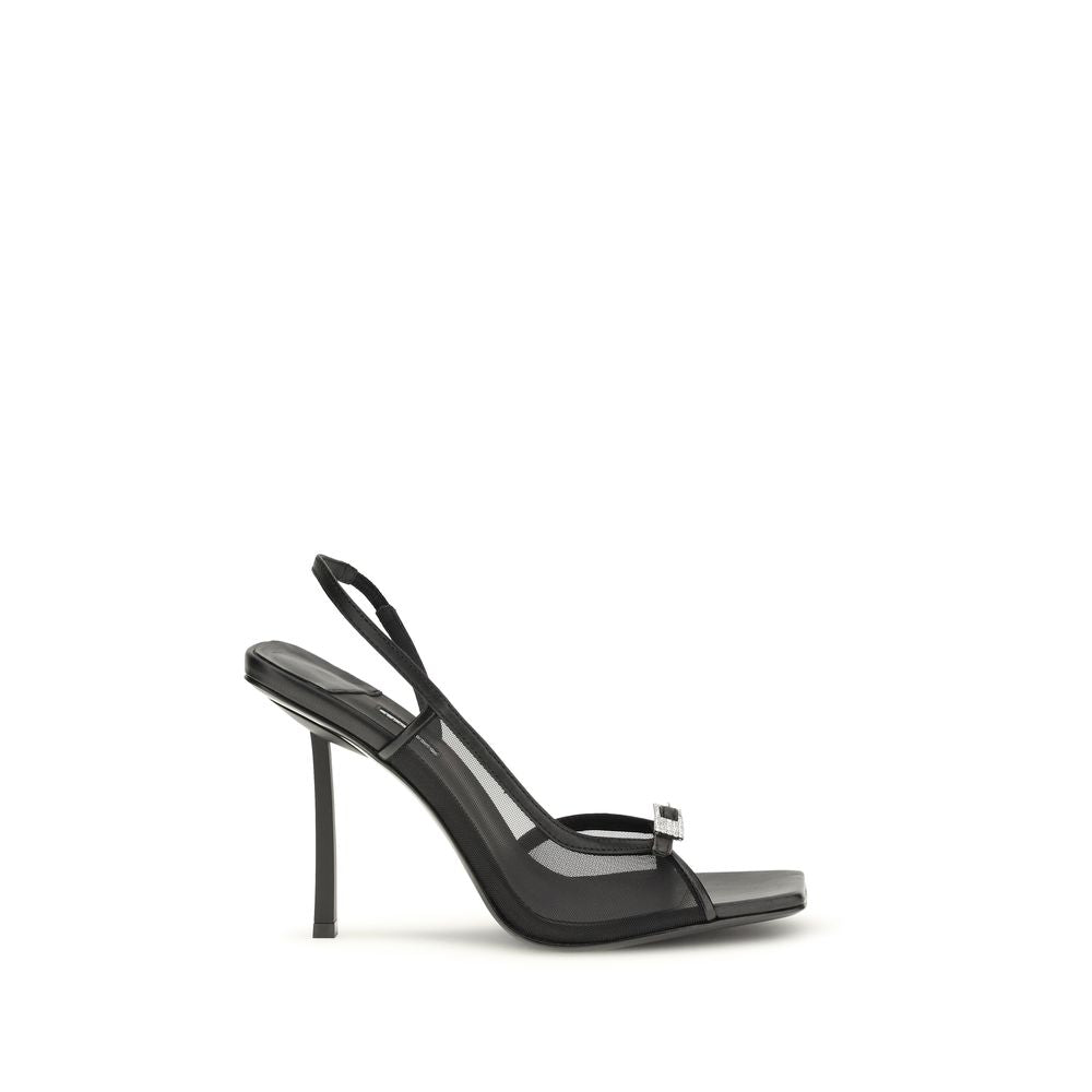 LE SILLA Schwarze Bos Taurus Kalbsleder-Sandalen mit Stilettoabsatz