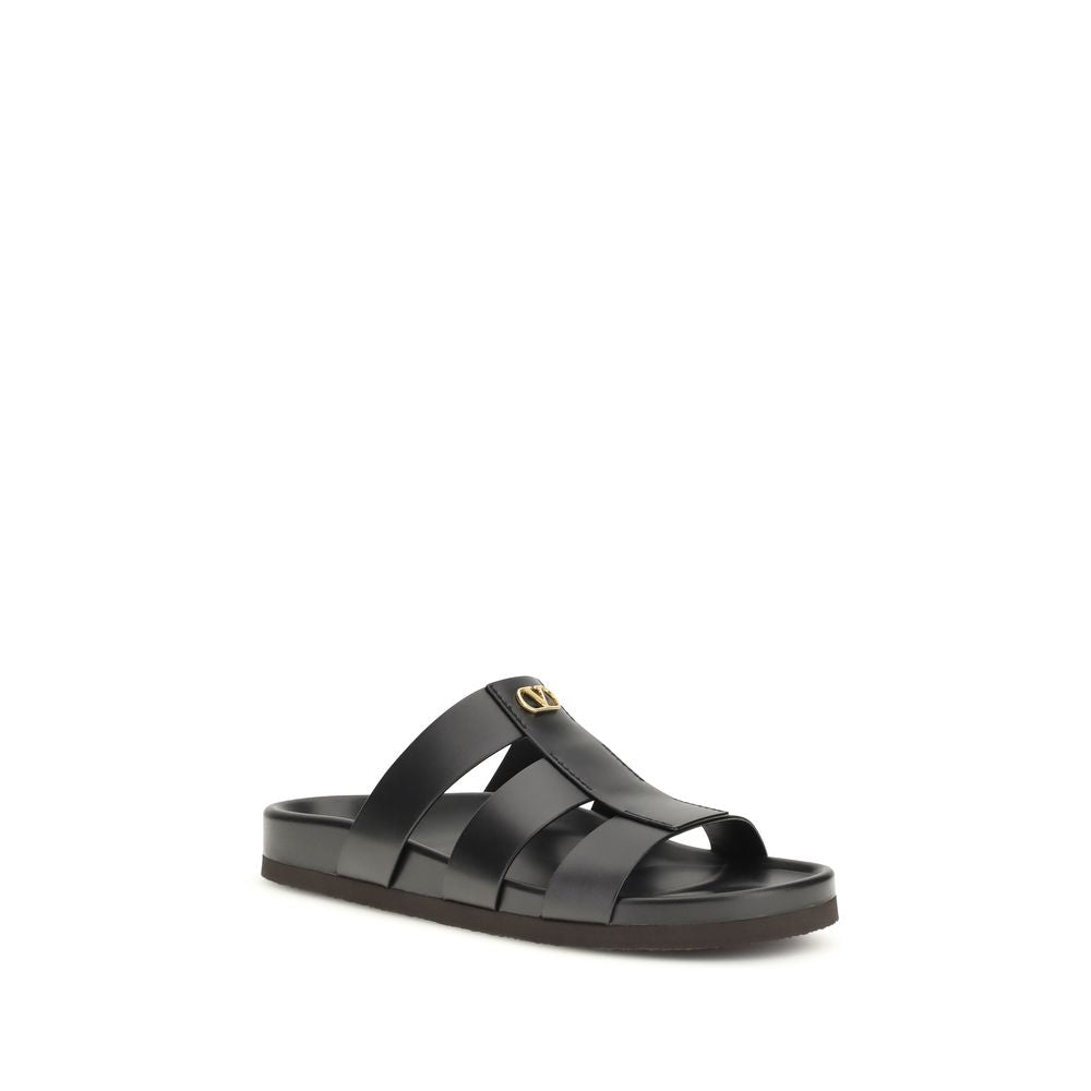 Valentino Garavani Schwarze Bos Taurus Sandalen aus Kalbsleder