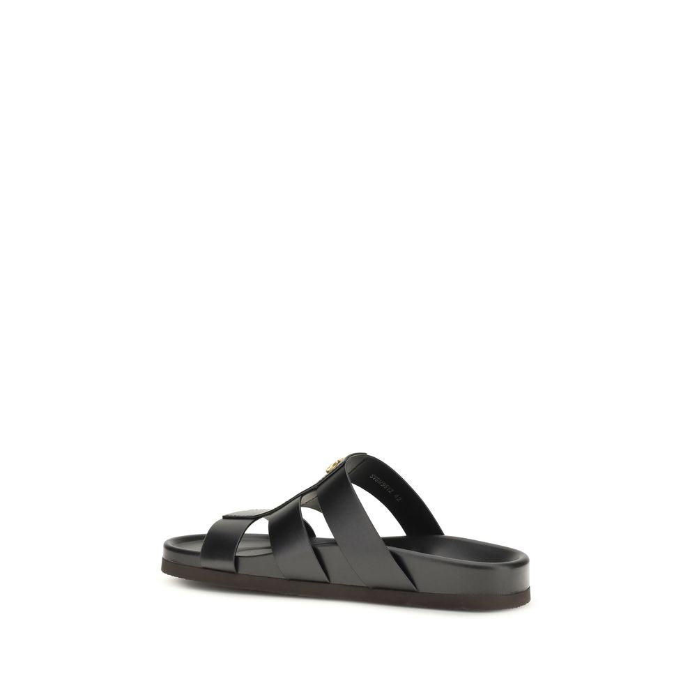 Valentino Garavani Schwarze Bos Taurus Sandalen aus Kalbsleder