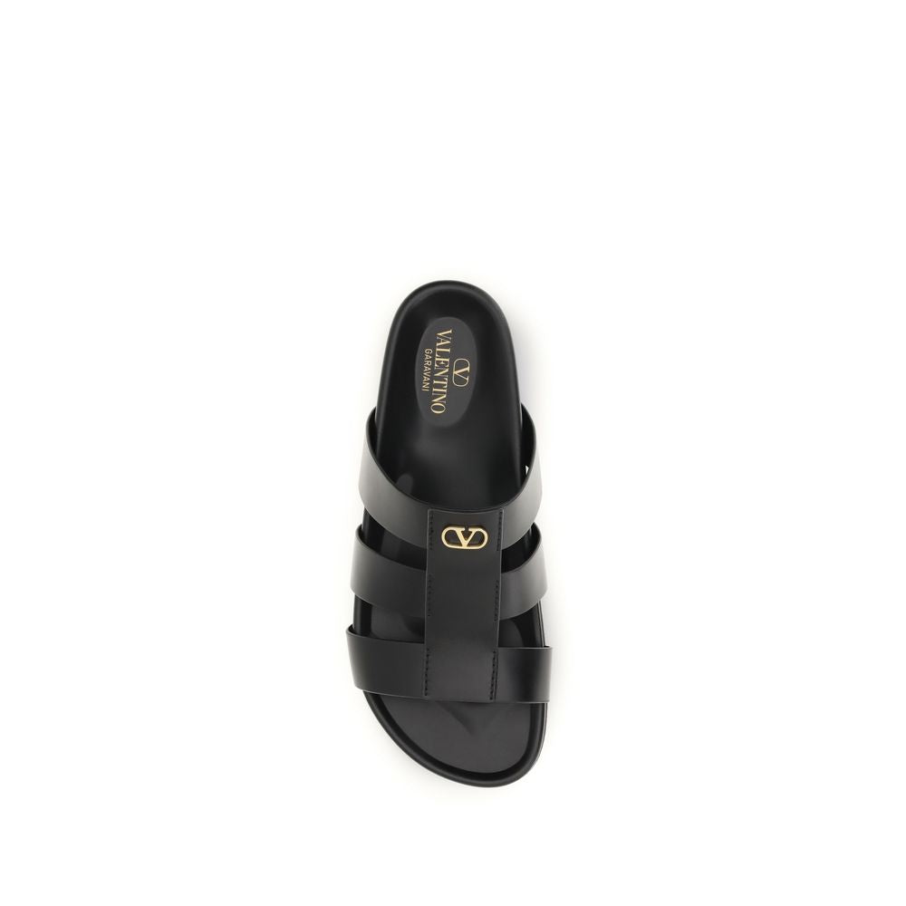 Valentino Garavani Schwarze Bos Taurus Sandalen aus Kalbsleder