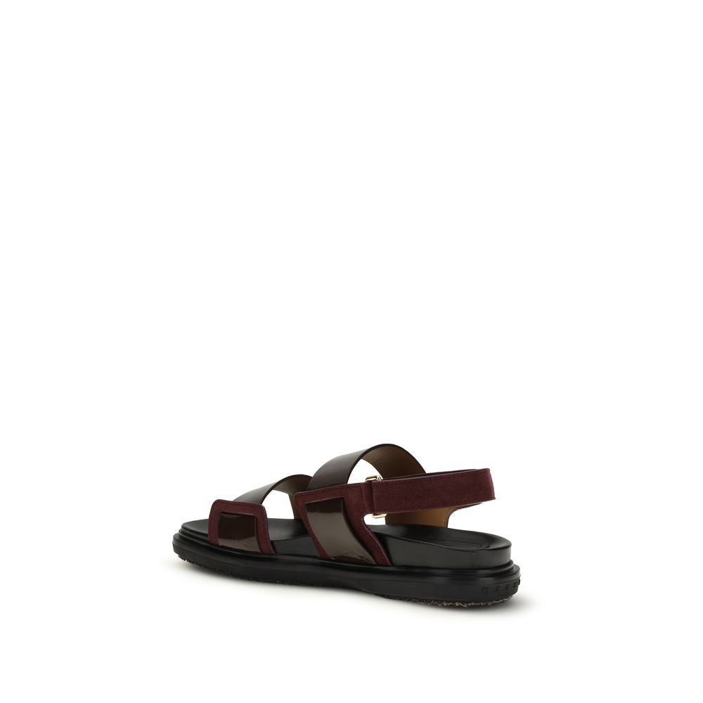 Marni Schwarze Bos Taurus Kalbsleder Riemchen-Sandalen