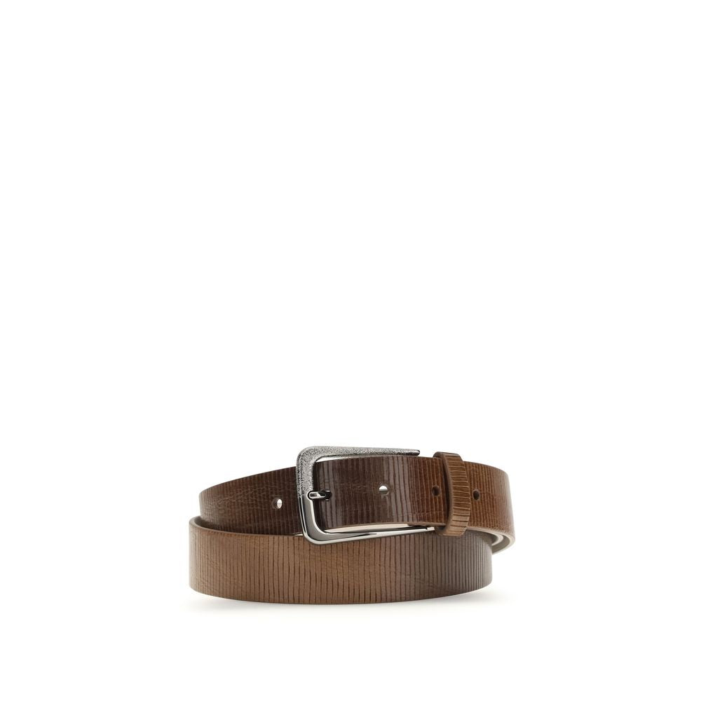 Brunello Cucinelli Brauner Kalbsleder Bos Taurus Regular Gürtel