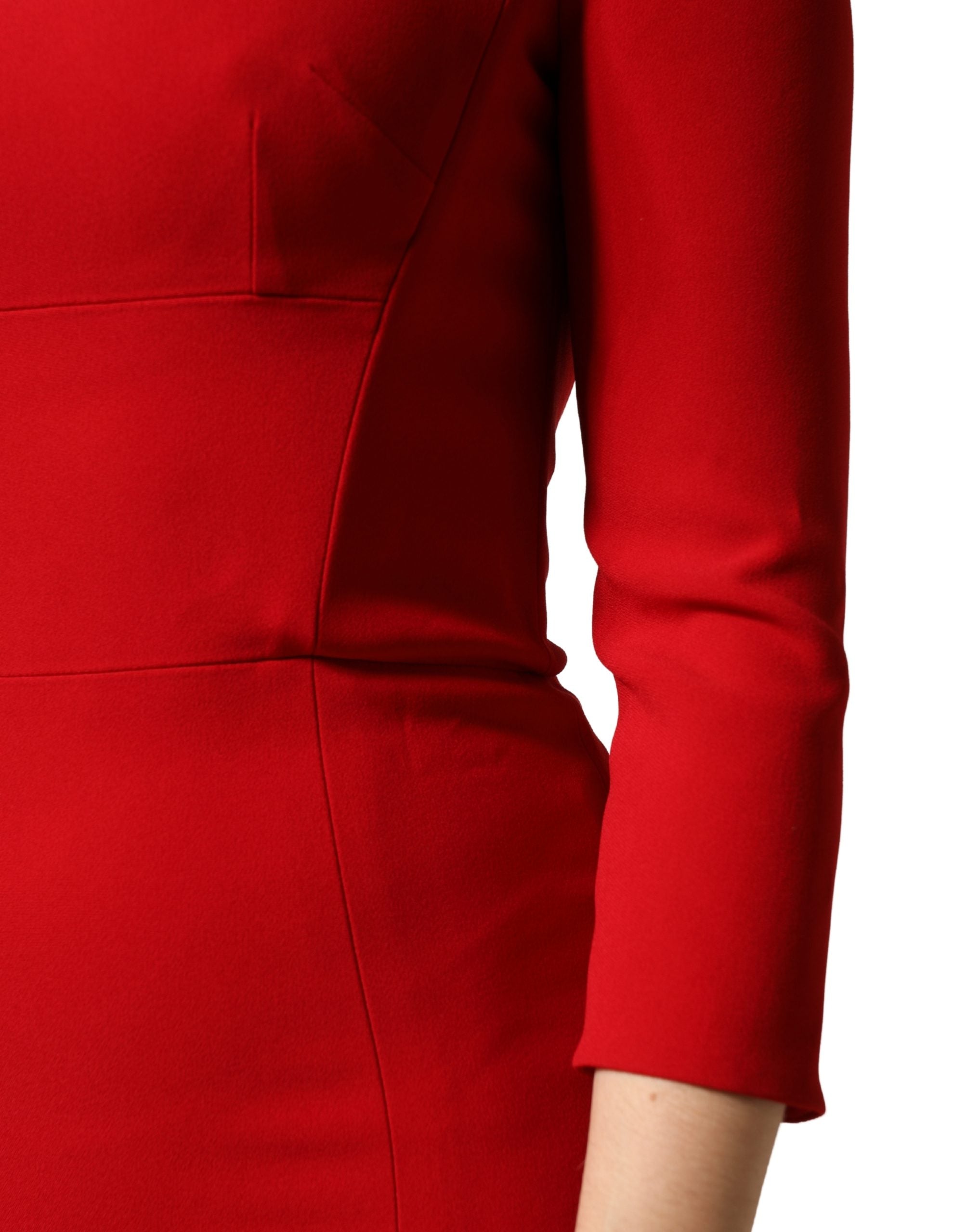 Dolce & Gabbana Rotes Viskose Etui-Kleid im Mermaid-Stil
