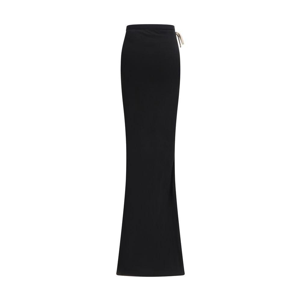 Moncler x Rick Owens Schwarzer Baumwoll-Maxirock