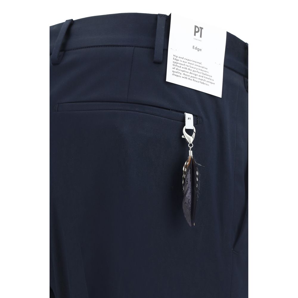 PT Torino Blaue Baumwoll-Freizeithose