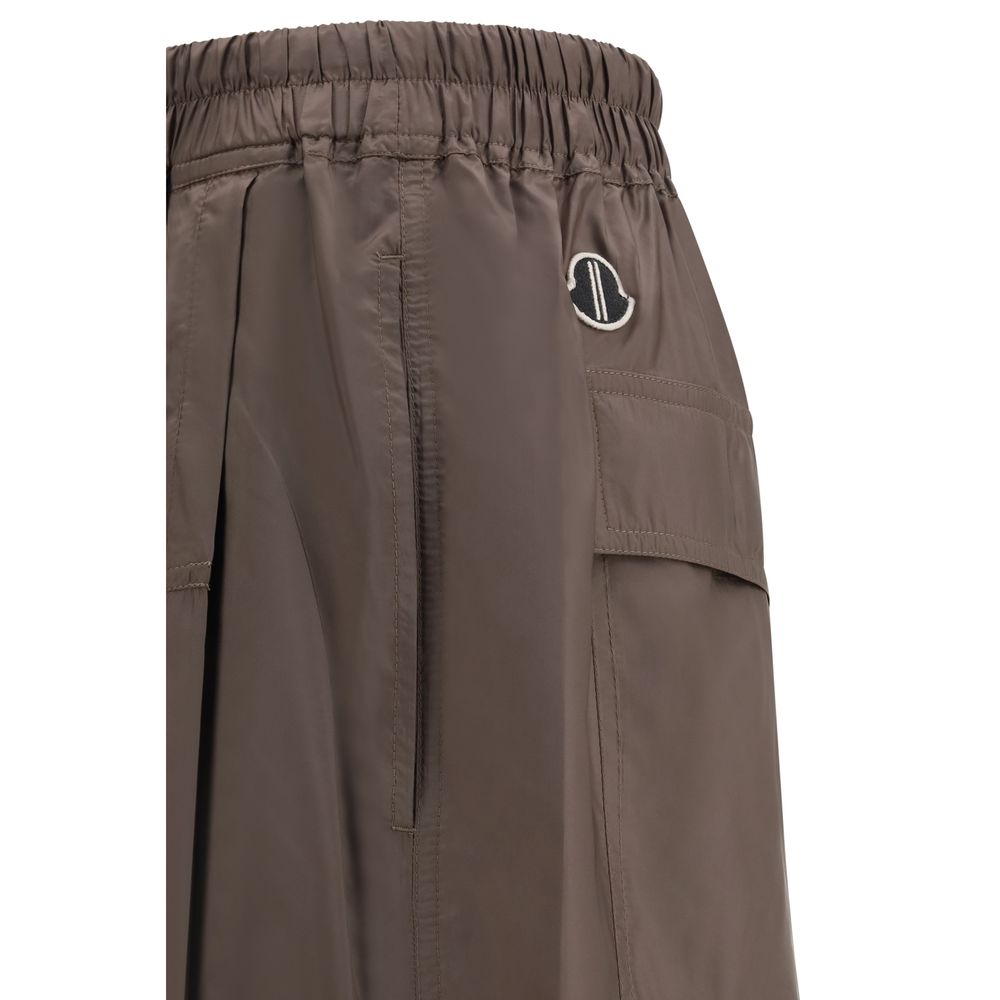 Moncler x Rick Owens Braune Bermudashorts aus Polyester