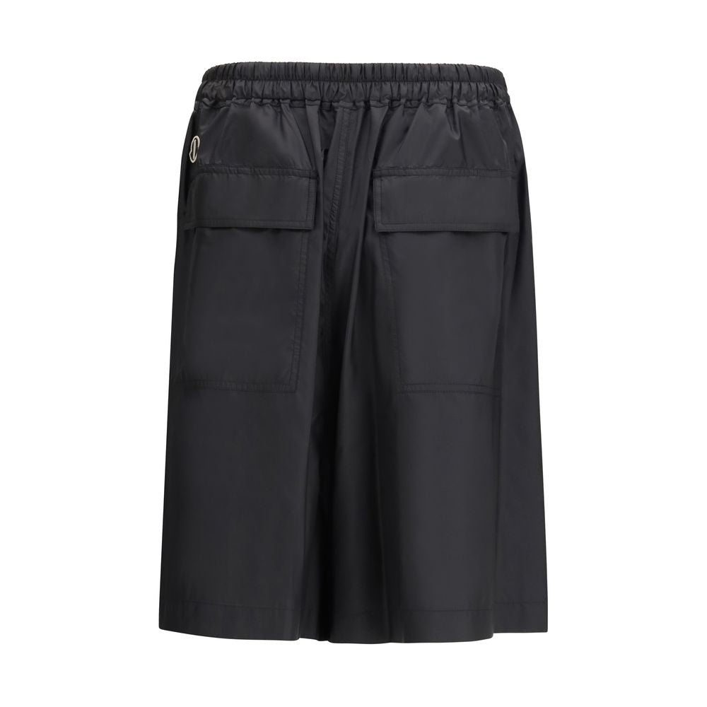 Moncler x Rick Owens Schwarze Bermuda-Shorts aus Polyester