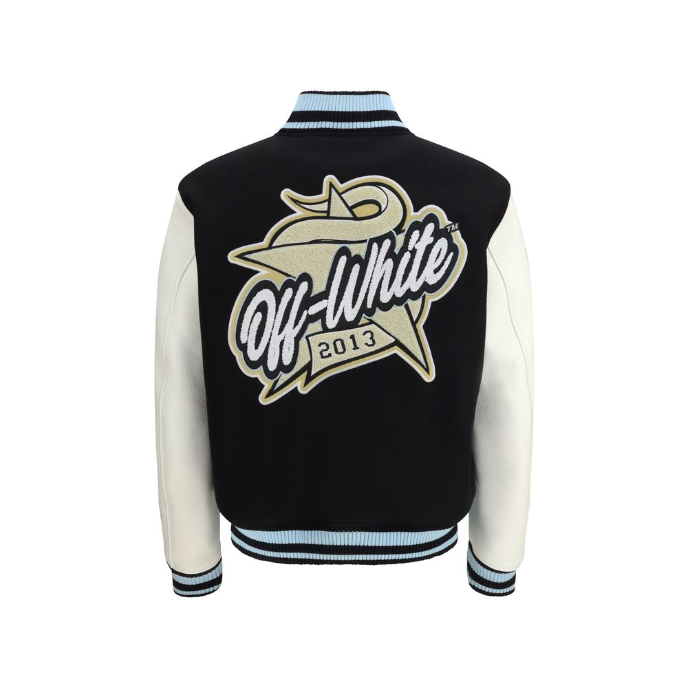 Off-White Schwarzer Oves Aries Bomber aus Wolle