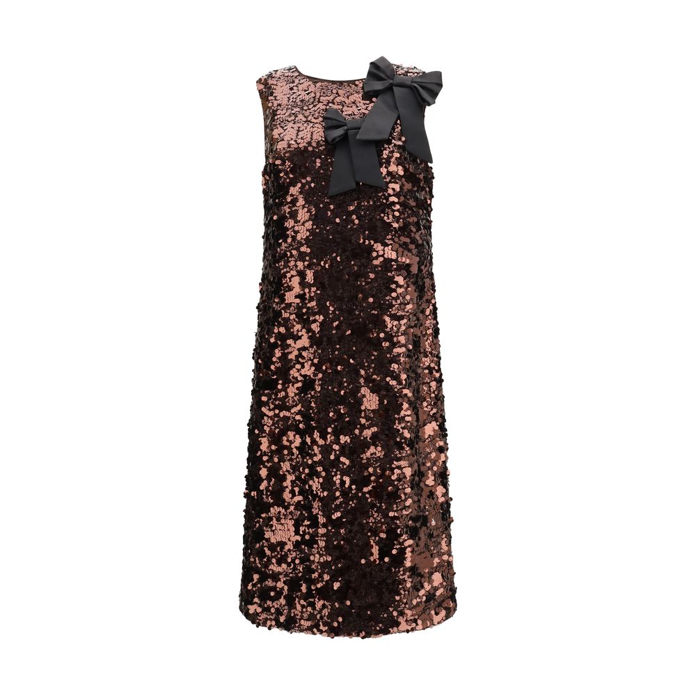 Ganni Braunes Cocktailkleid aus recyceltem Polyester