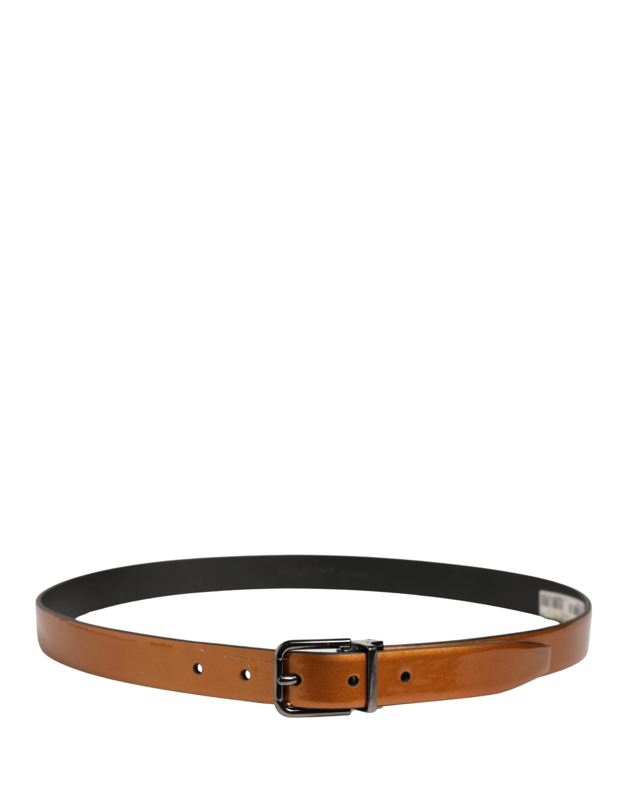 Dolce & Gabbana Herren Gürtel aus braunem Leder mit klassischer Metallschnalle