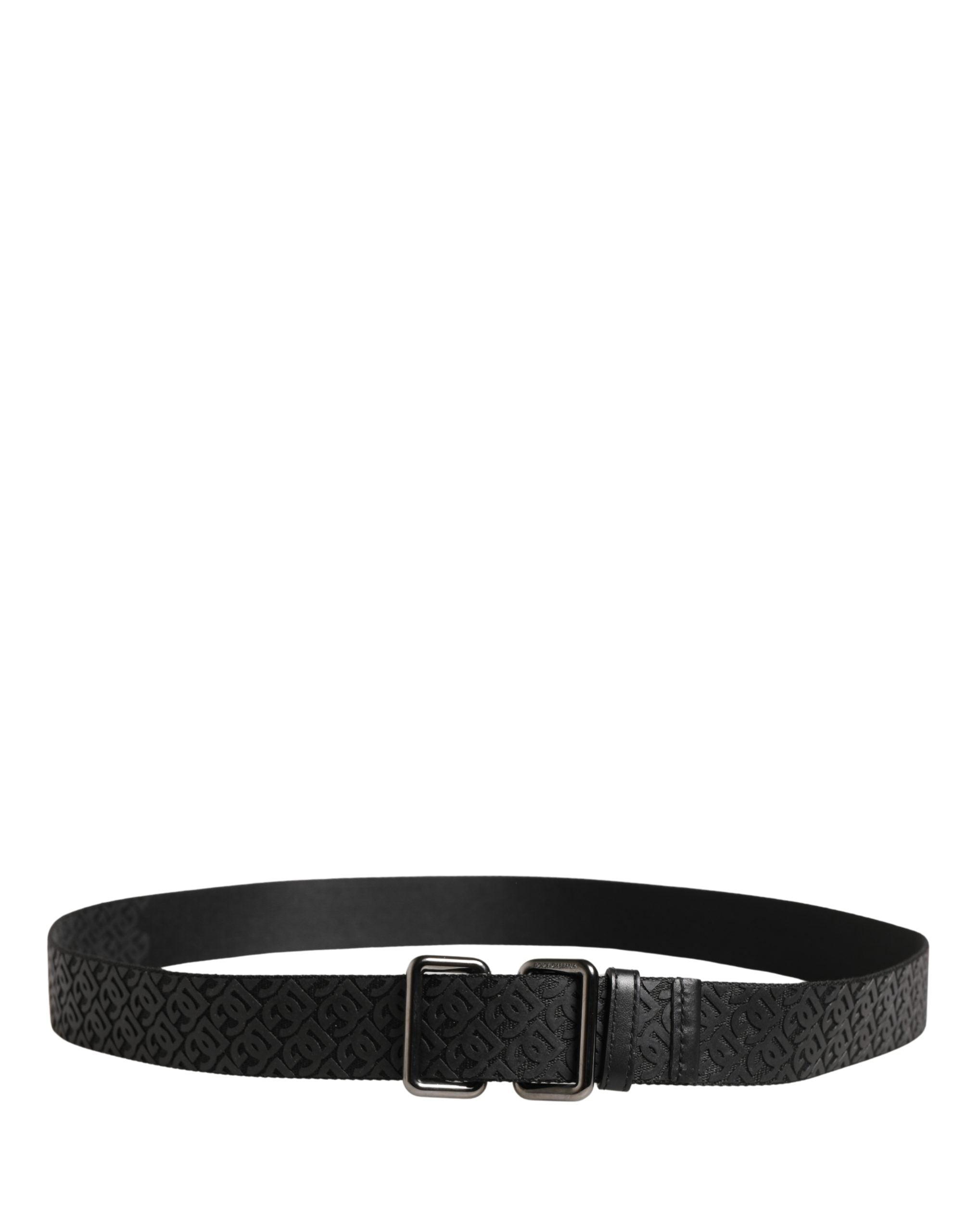 Dolce & Gabbana Herren Gürtel Schwarz DG Logo Polyester Metallschnalle