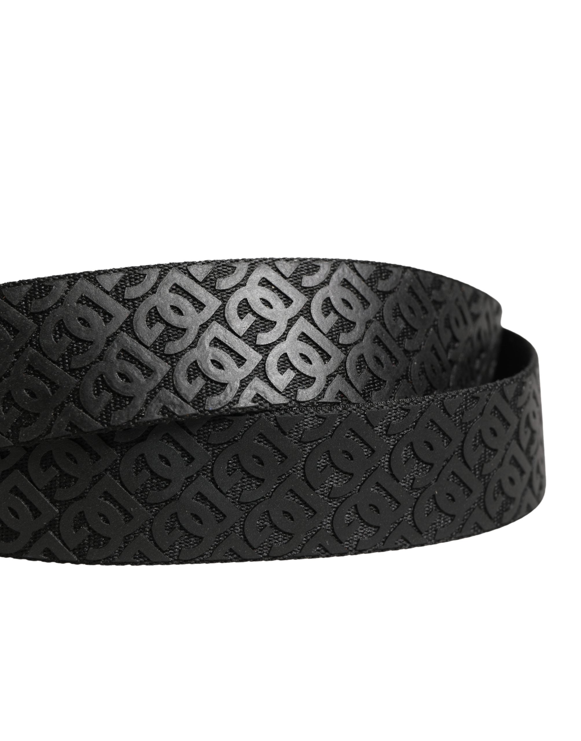 Dolce & Gabbana Herren Gürtel Schwarz DG Logo Polyester Metallschnalle