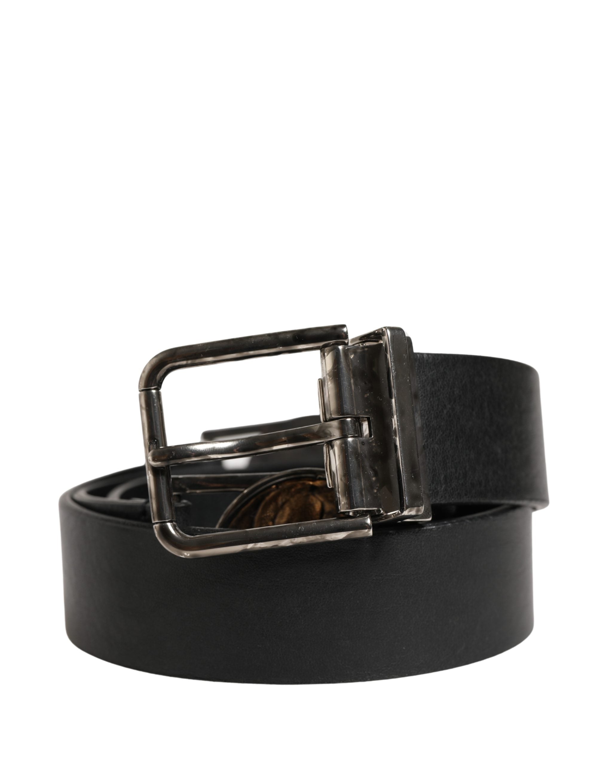 Dolce & Gabbana Herrenschließe Gürtel aus schwarzem Leder