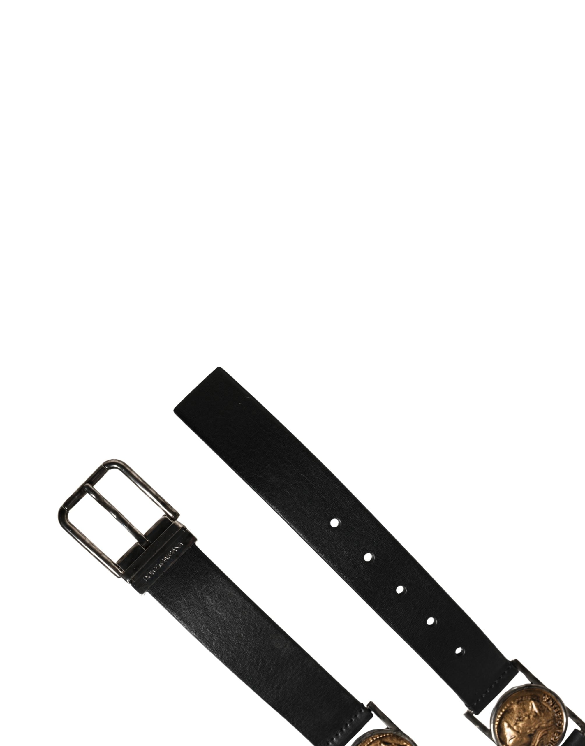 Dolce & Gabbana Herrenschließe Gürtel aus schwarzem Leder