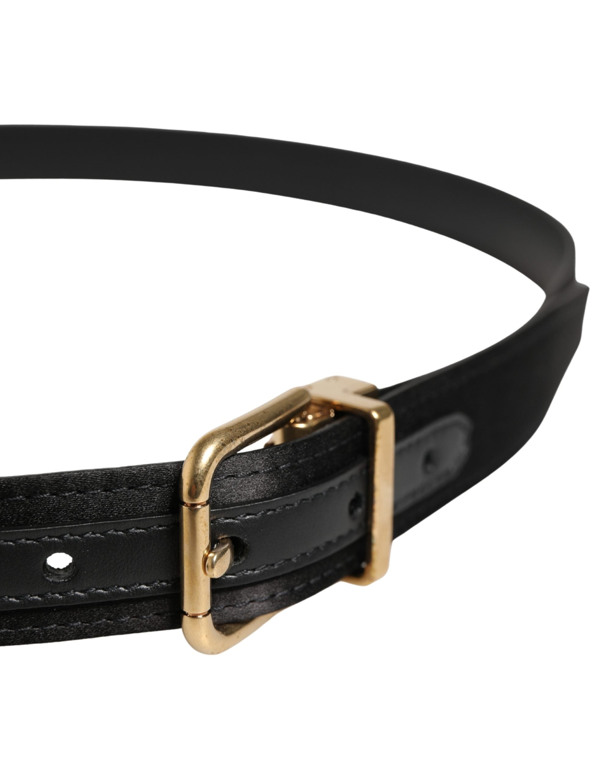 Dolce & Gabbana Herren Gürtel Schwarz Klassische Viskose mit Metallschnalle