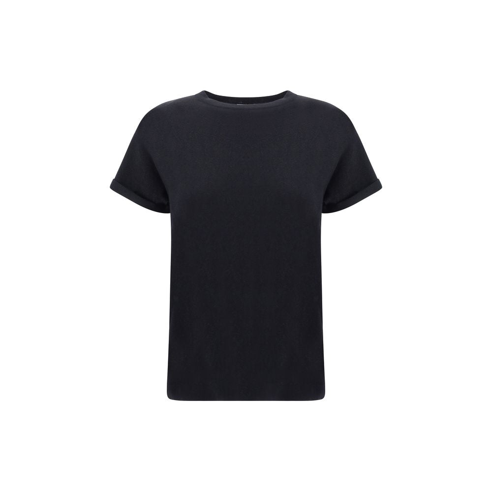 Brunello Cucinelli Schwarzes T-Shirt aus Nylon