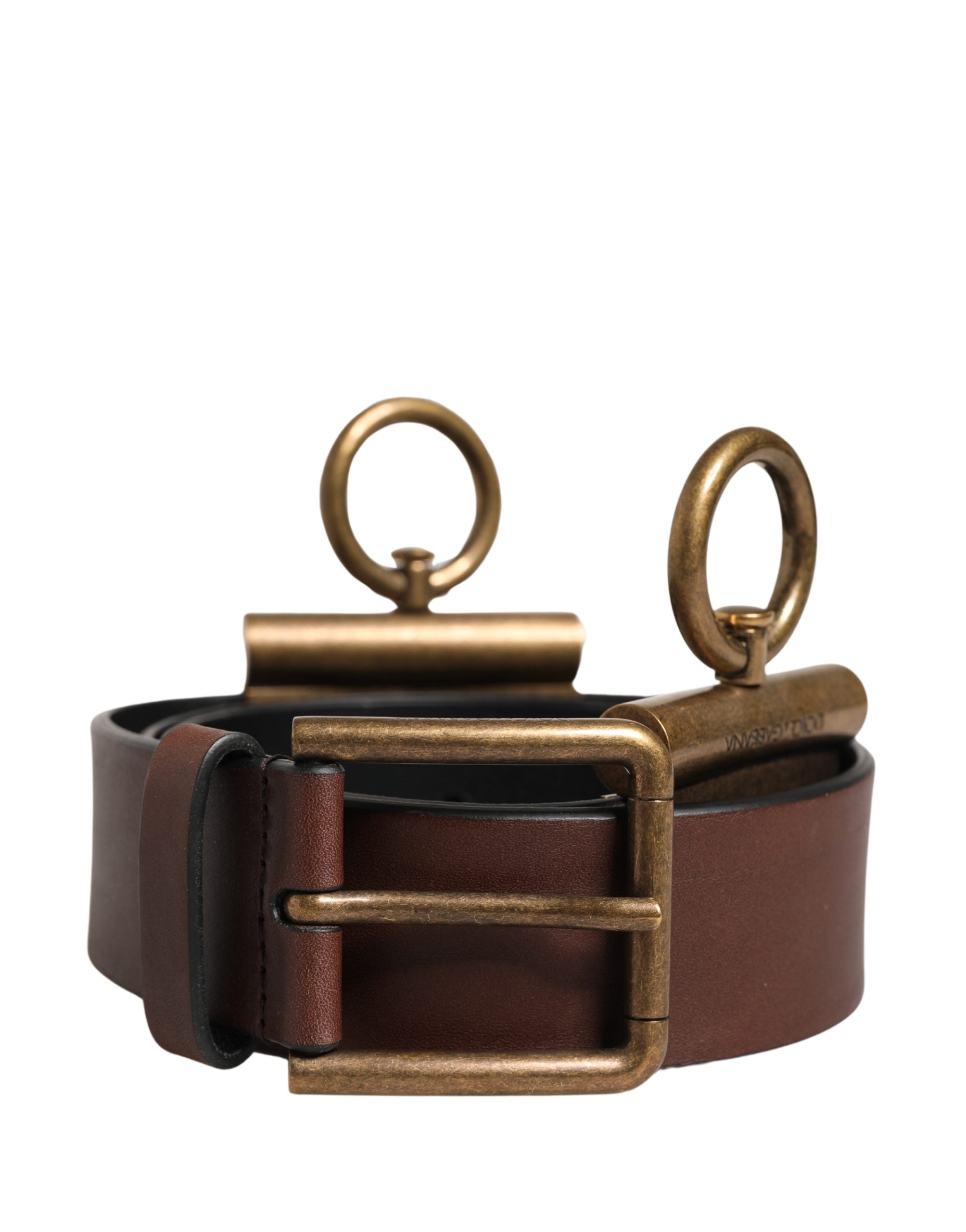 Dolce & Gabbana Herren Gürtel aus braunem Leder mit klassischer Metallschnalle