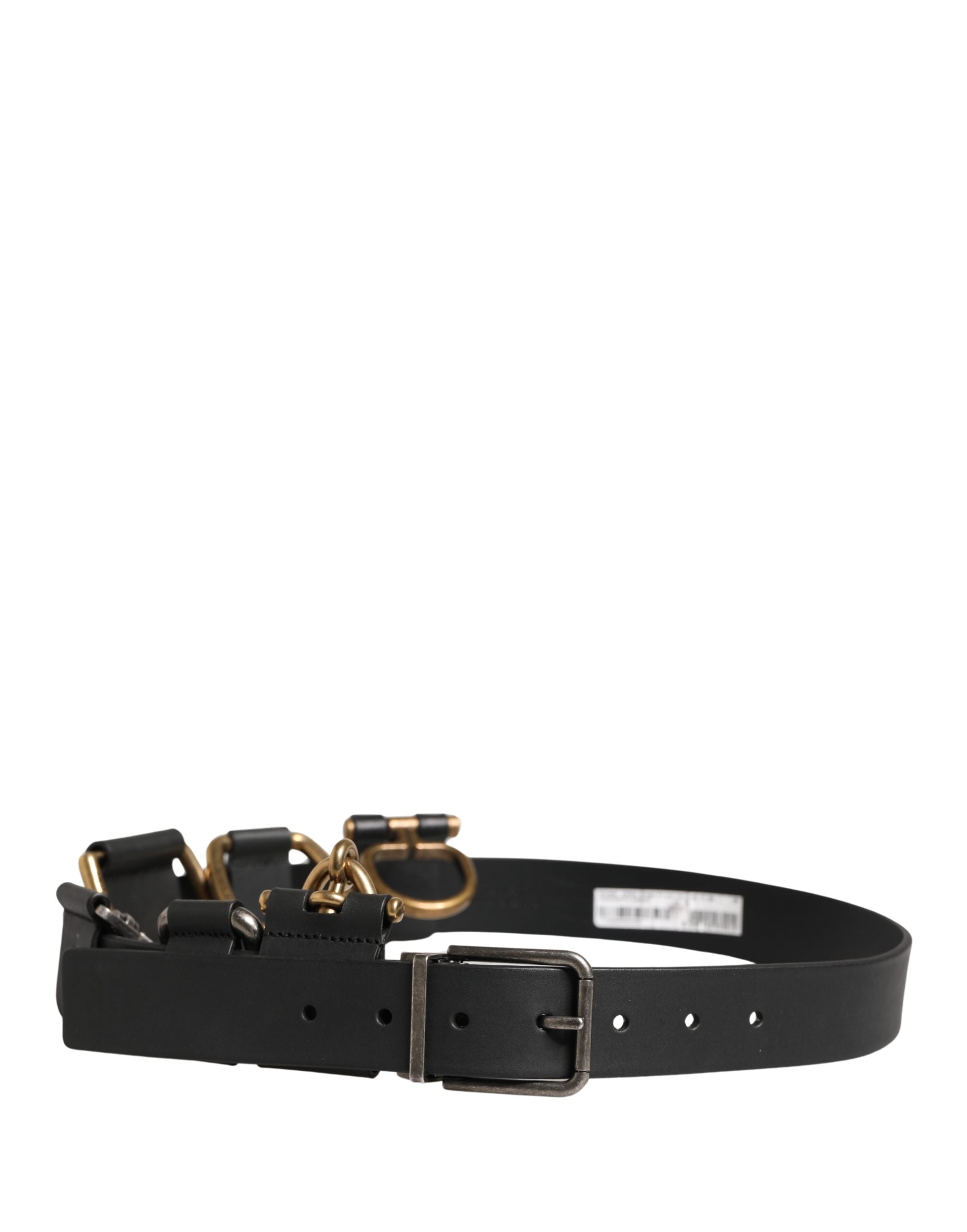 Dolce & Gabbana Herrenschließe Gürtel aus schwarzem Leder