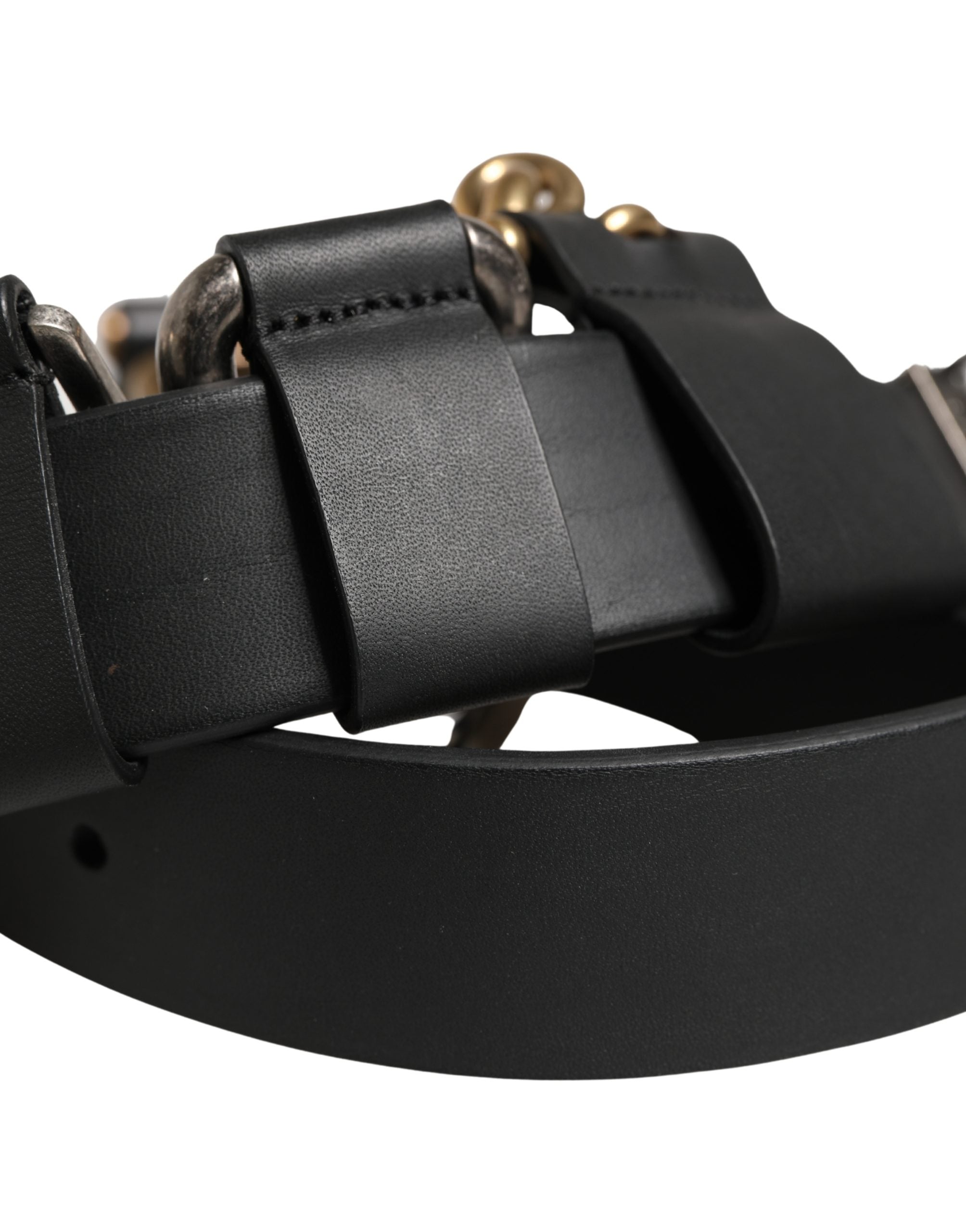 Dolce & Gabbana Herrenschließe Gürtel aus schwarzem Leder