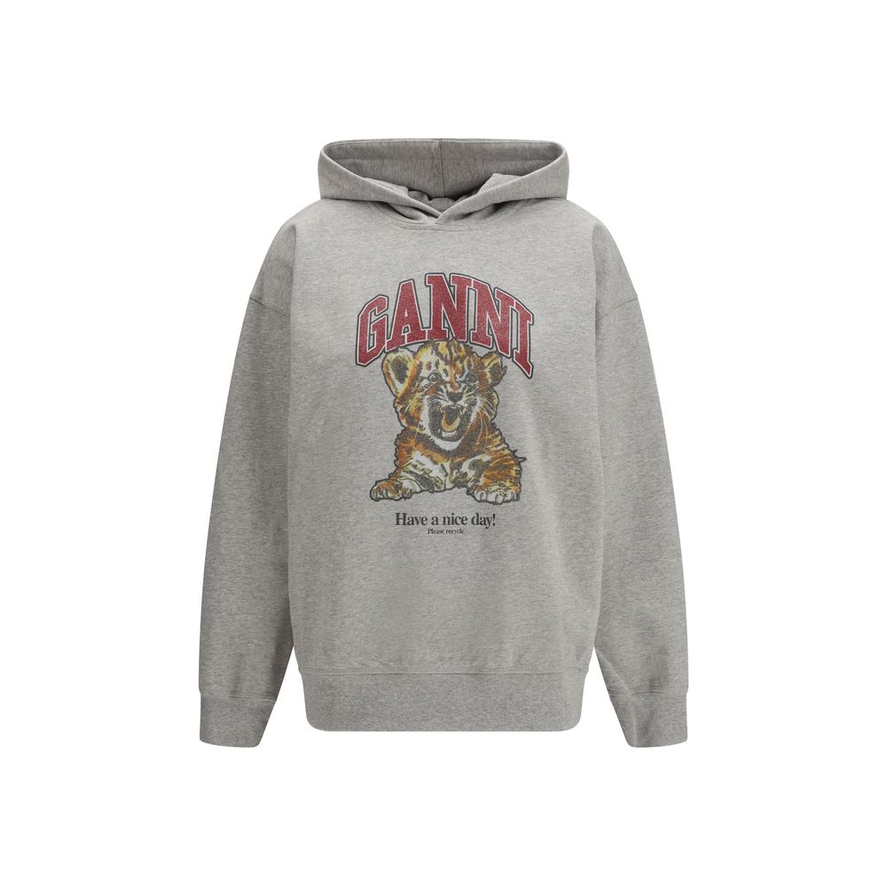 Ganni Grauer Baumwollpullover