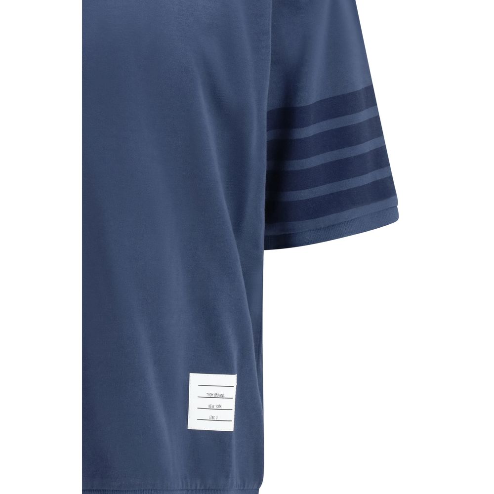 Thom Browne Blaues Baumwoll-Sportswear-T-Shirt
