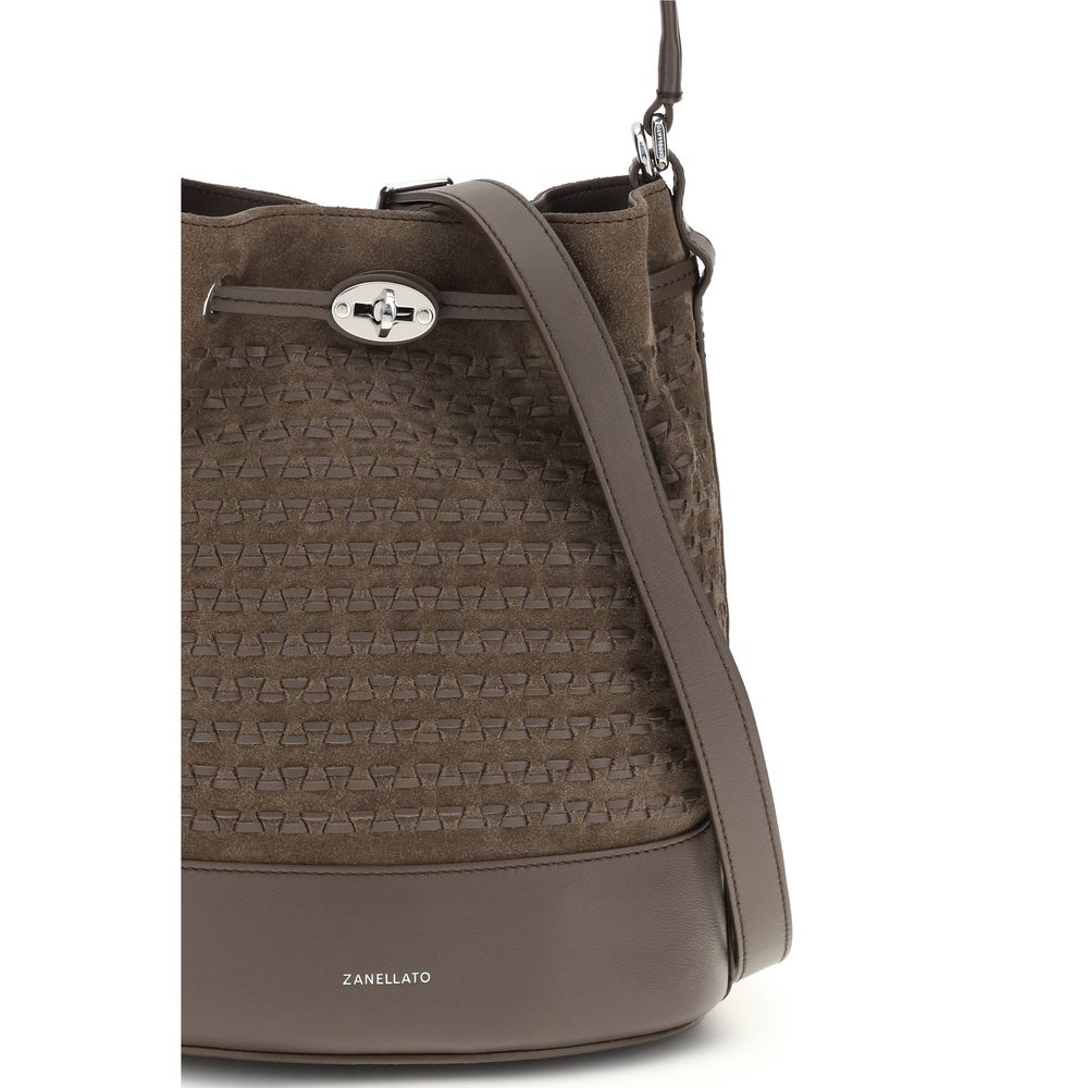 Zanellato Braune Kalbsleder Bos Taurus Bucket Bag