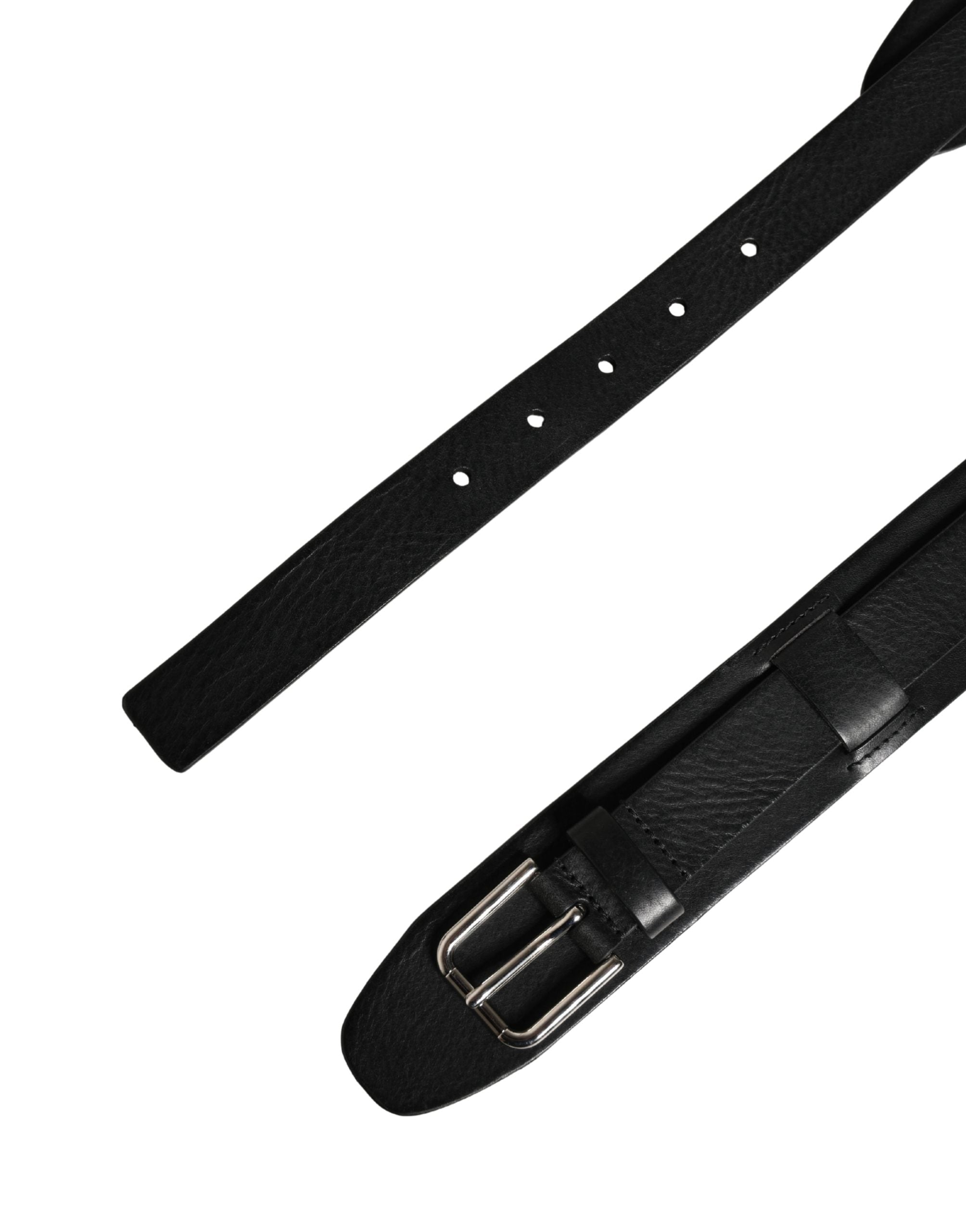 Dolce & Gabbana Herrenschließe Gürtel aus schwarzem Leder
