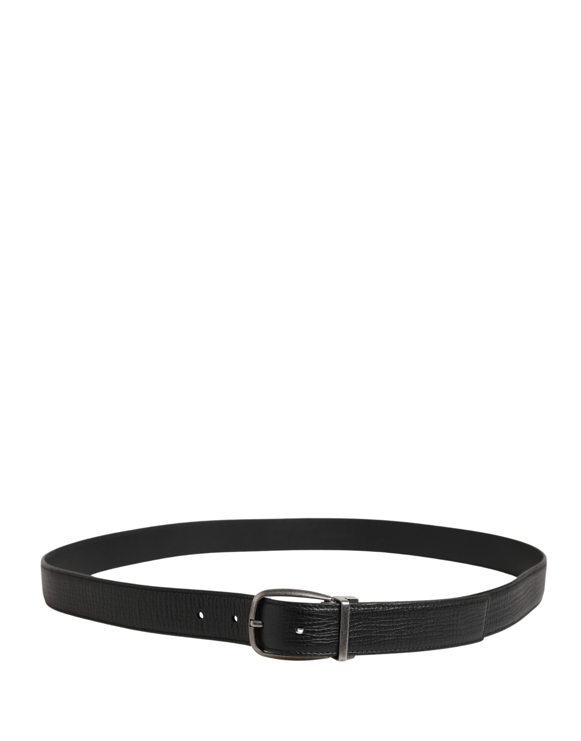 Dolce & Gabbana Herrenschließe Gürtel aus schwarzem Leder
