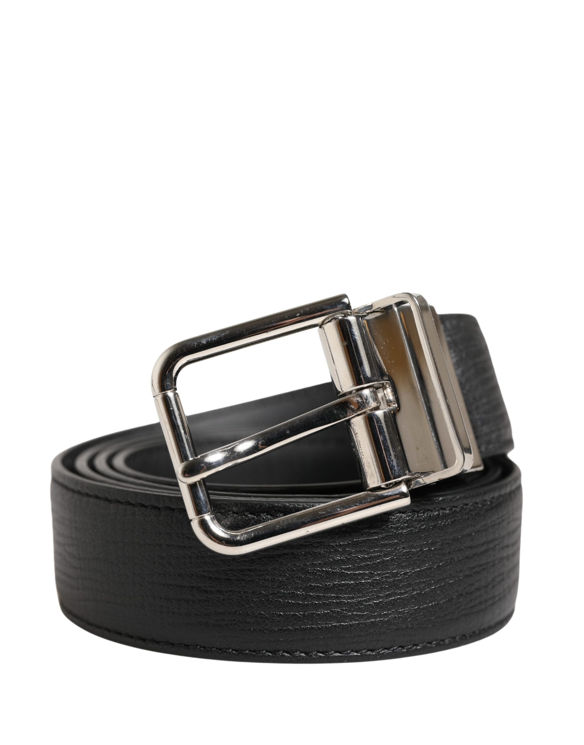 Dolce & Gabbana Herrenschließe Gürtel aus schwarzem Leder
