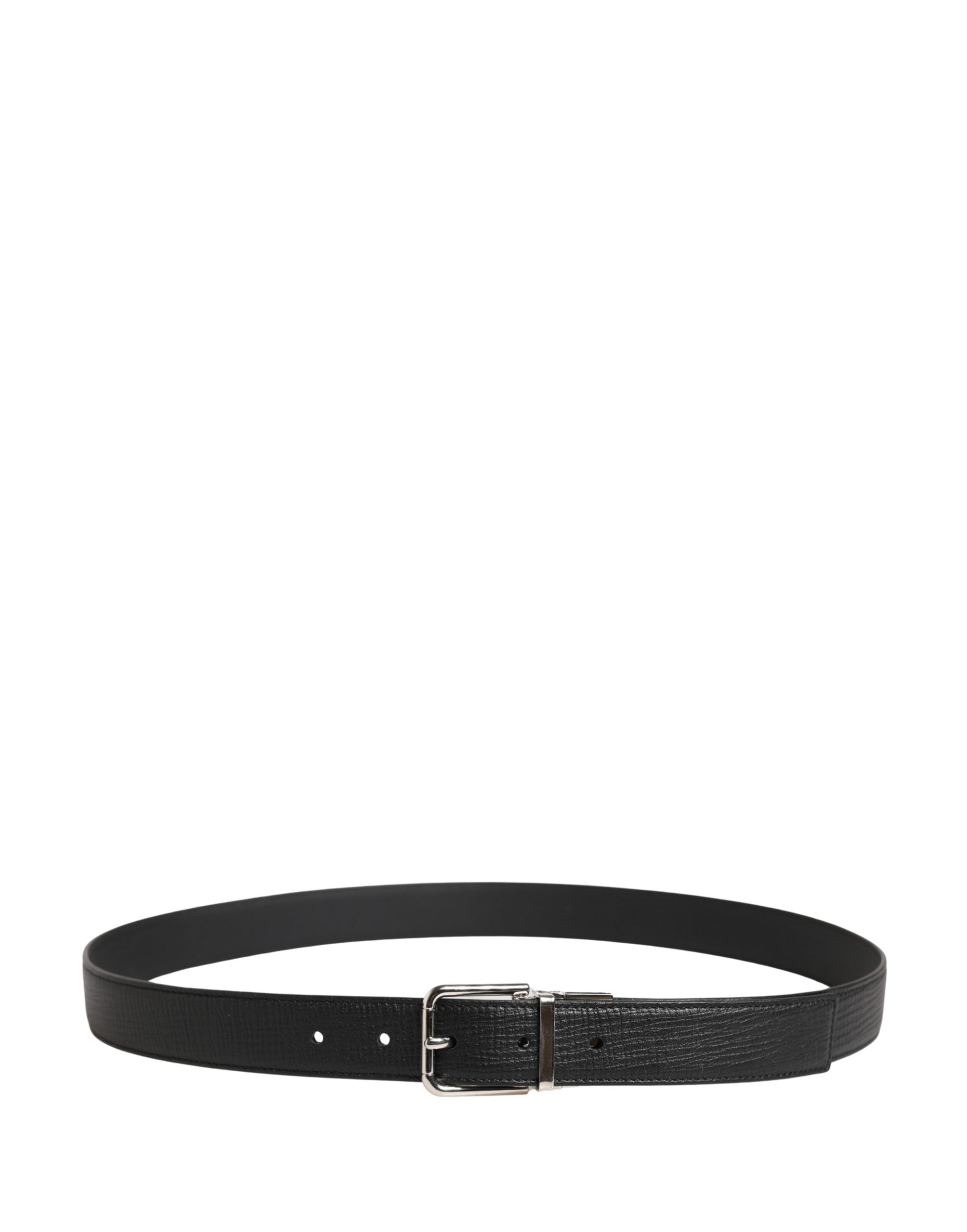 Dolce & Gabbana Herrenschließe Gürtel aus schwarzem Leder