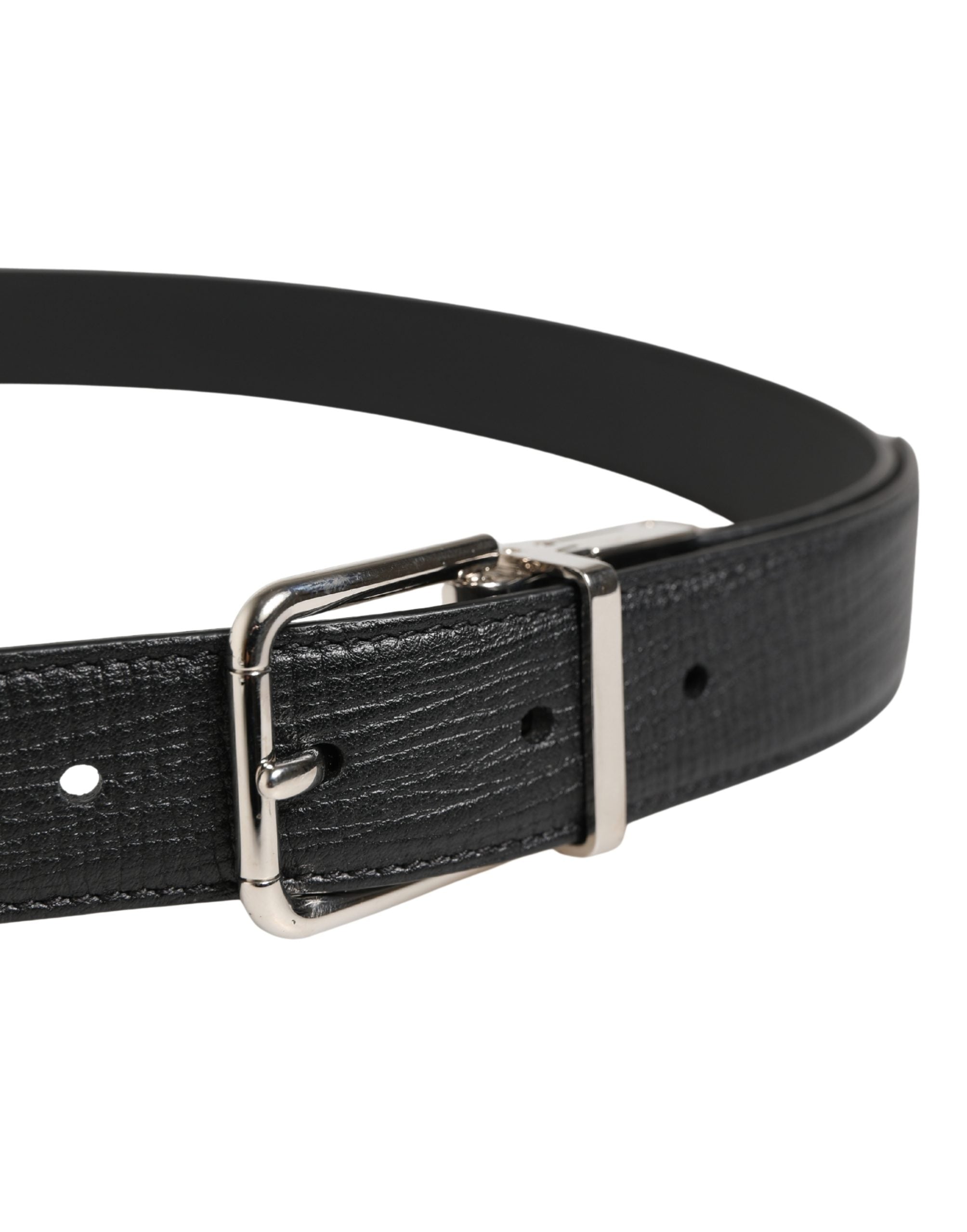 Dolce & Gabbana Herrenschließe Gürtel aus schwarzem Leder
