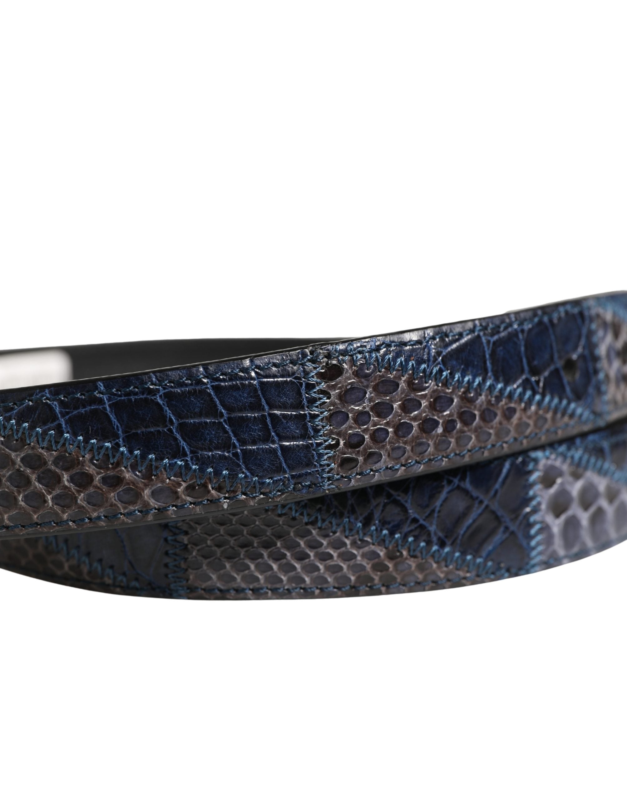 Dolce & Gabbana Herren Gürtel aus mehrfarbigem Leder mit Metallschnalle