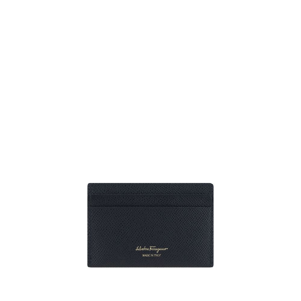 Ferragamo Schwarzes Kalbsleder Bos Taurus Portemonnaie