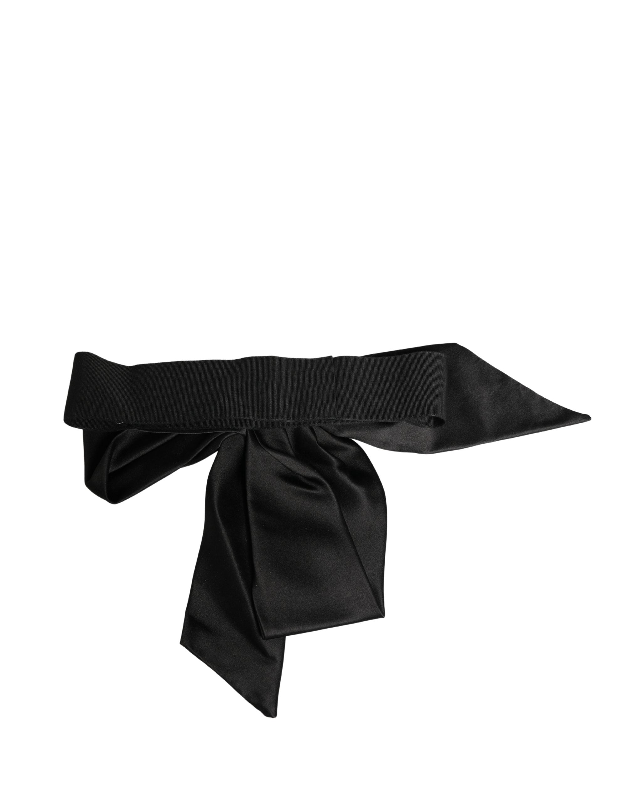 Dolce & Gabbana Schwarzer Seiden-Satin-Gürtel, breit, für Damen