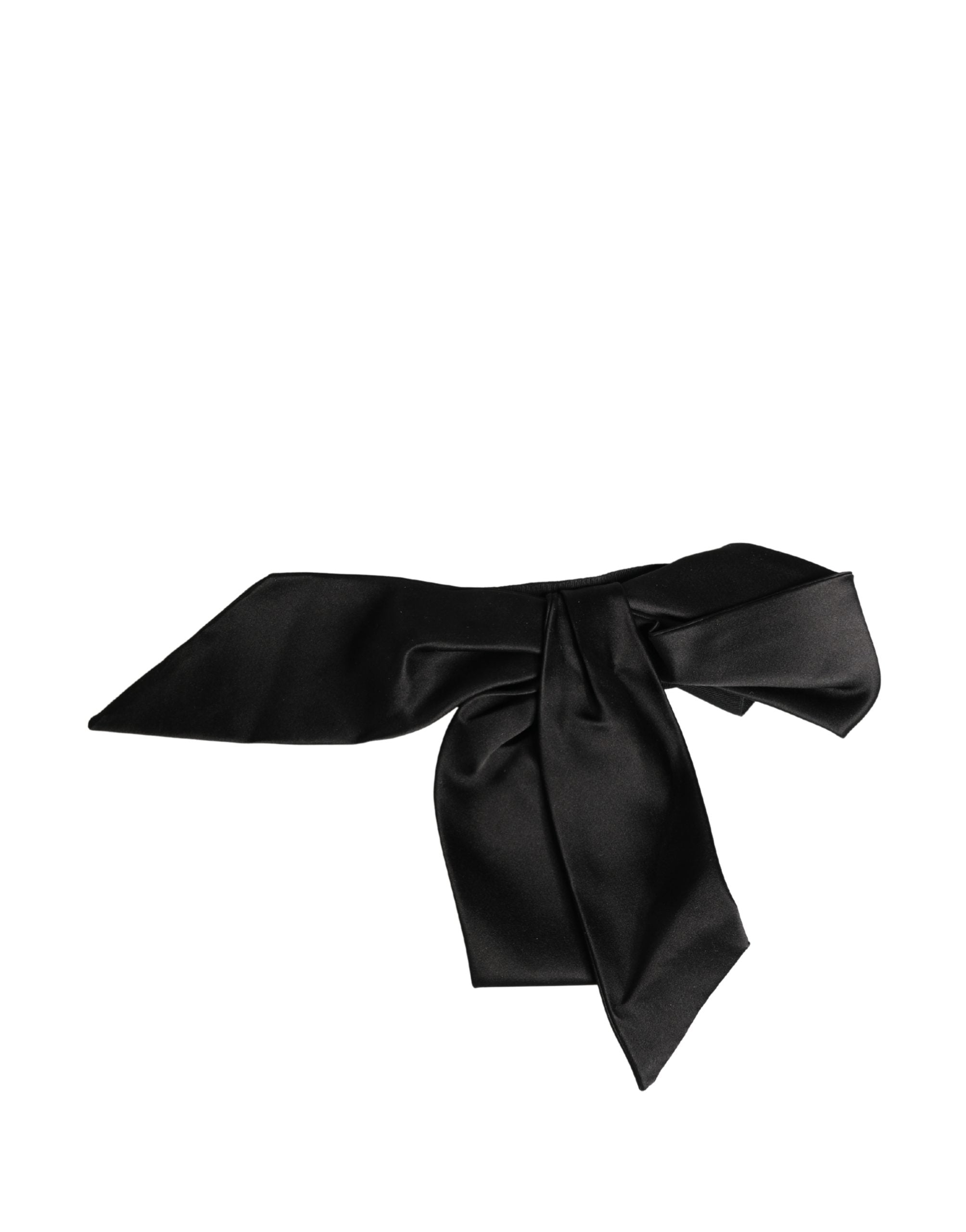 Dolce & Gabbana Schwarzer Seiden-Satin-Gürtel, breit, für Damen