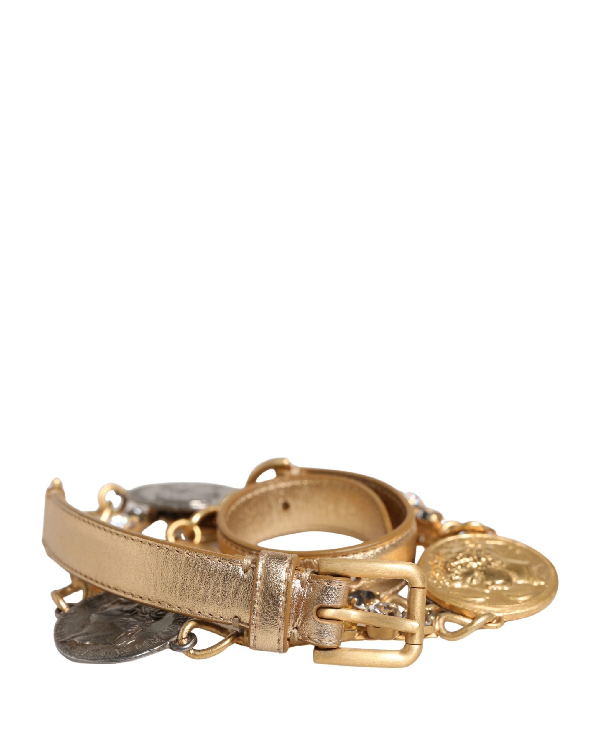 Dolce & Gabbana Gürtel mit Goldmessing-Kettenmünzen und Metallschließe