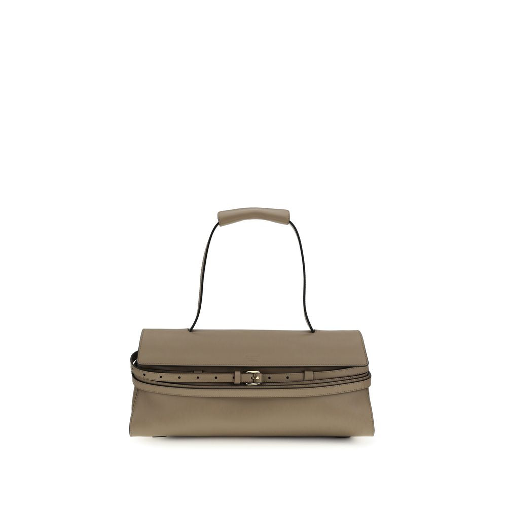 Moschino Beige Kalbsleder Bos Taurus Schultertasche